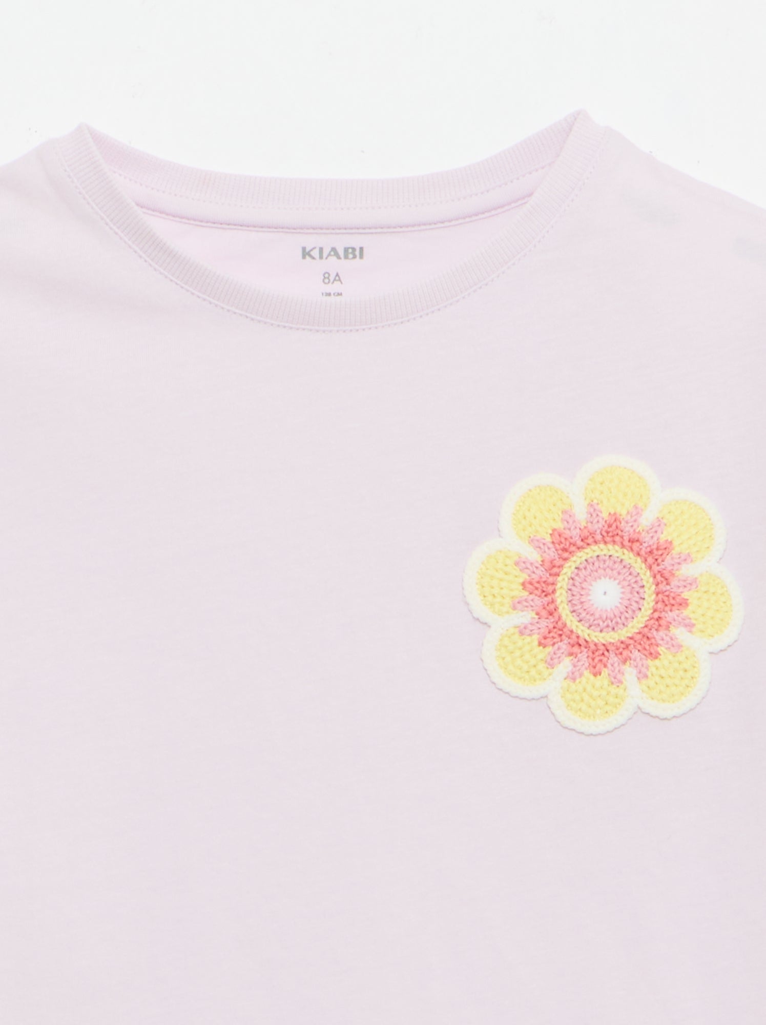 Tee-shirt avec broderie à la poitrine - Violet