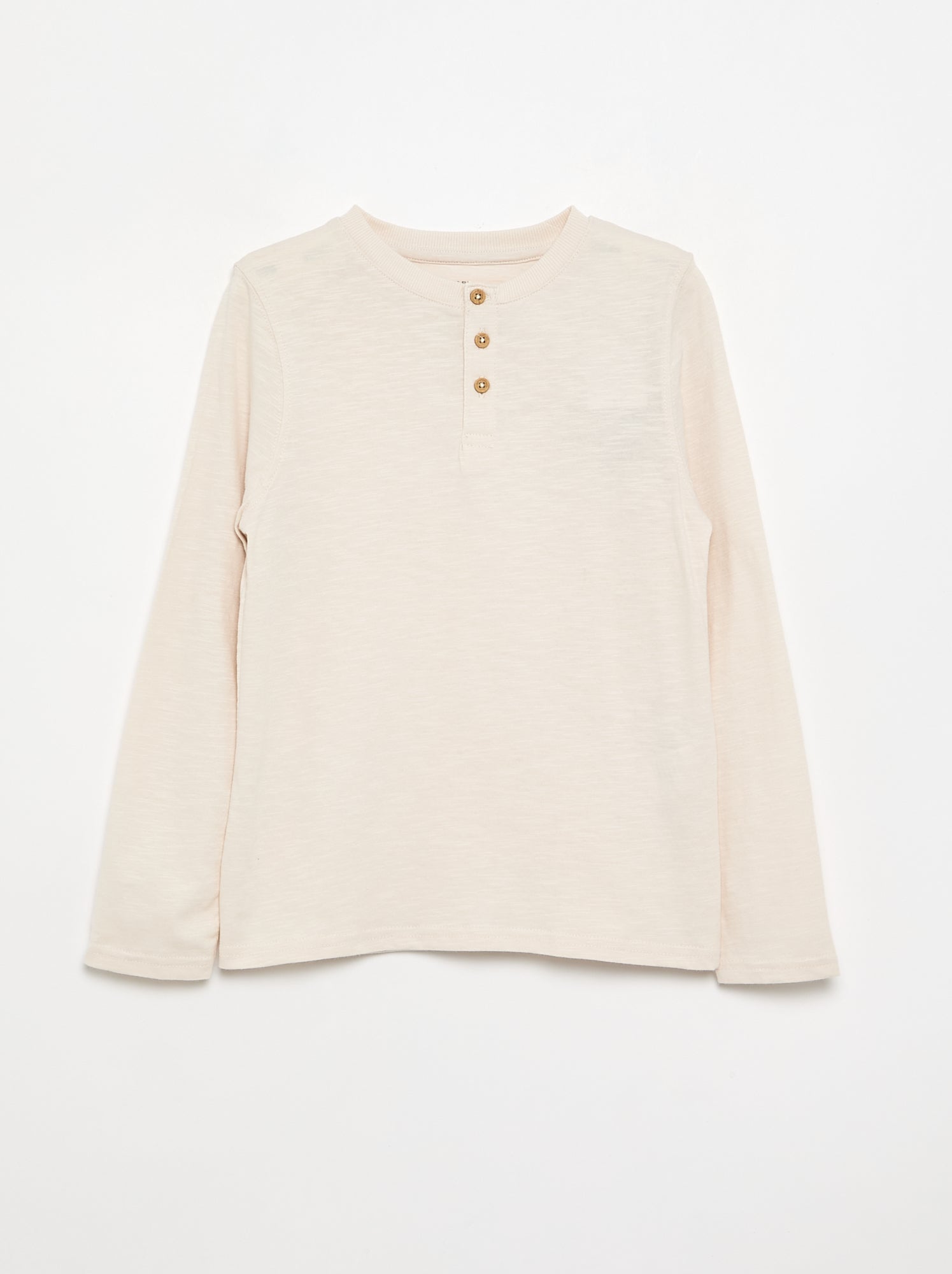 Tee-shirt basique col tunisien - Blanc
