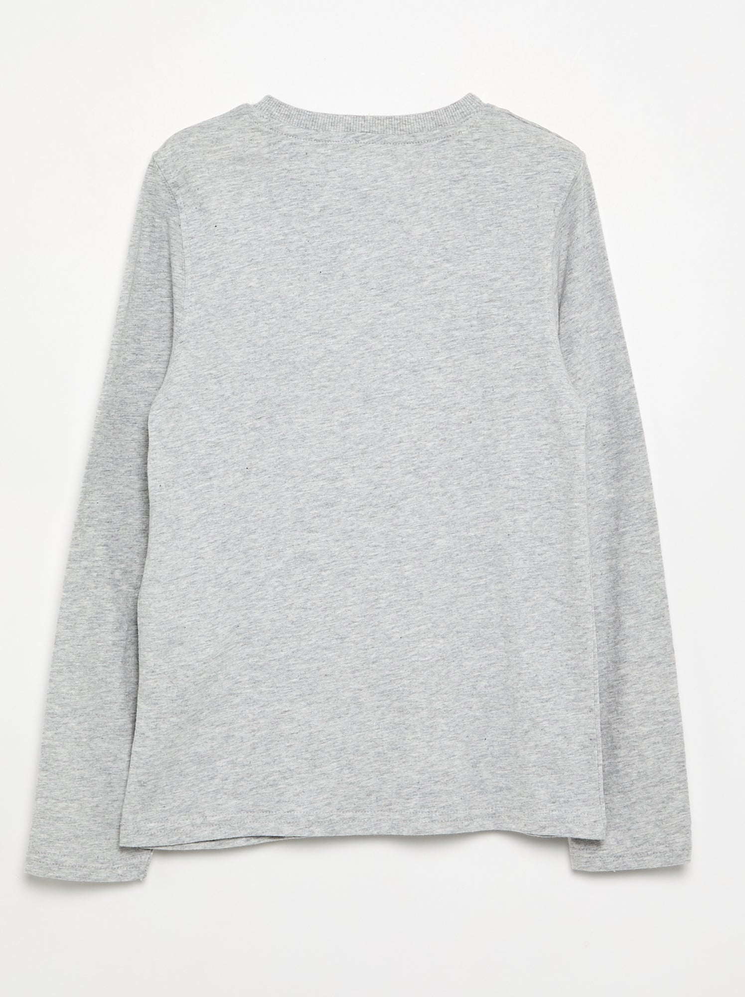 Tee-shirt basique col tunisien - Gris