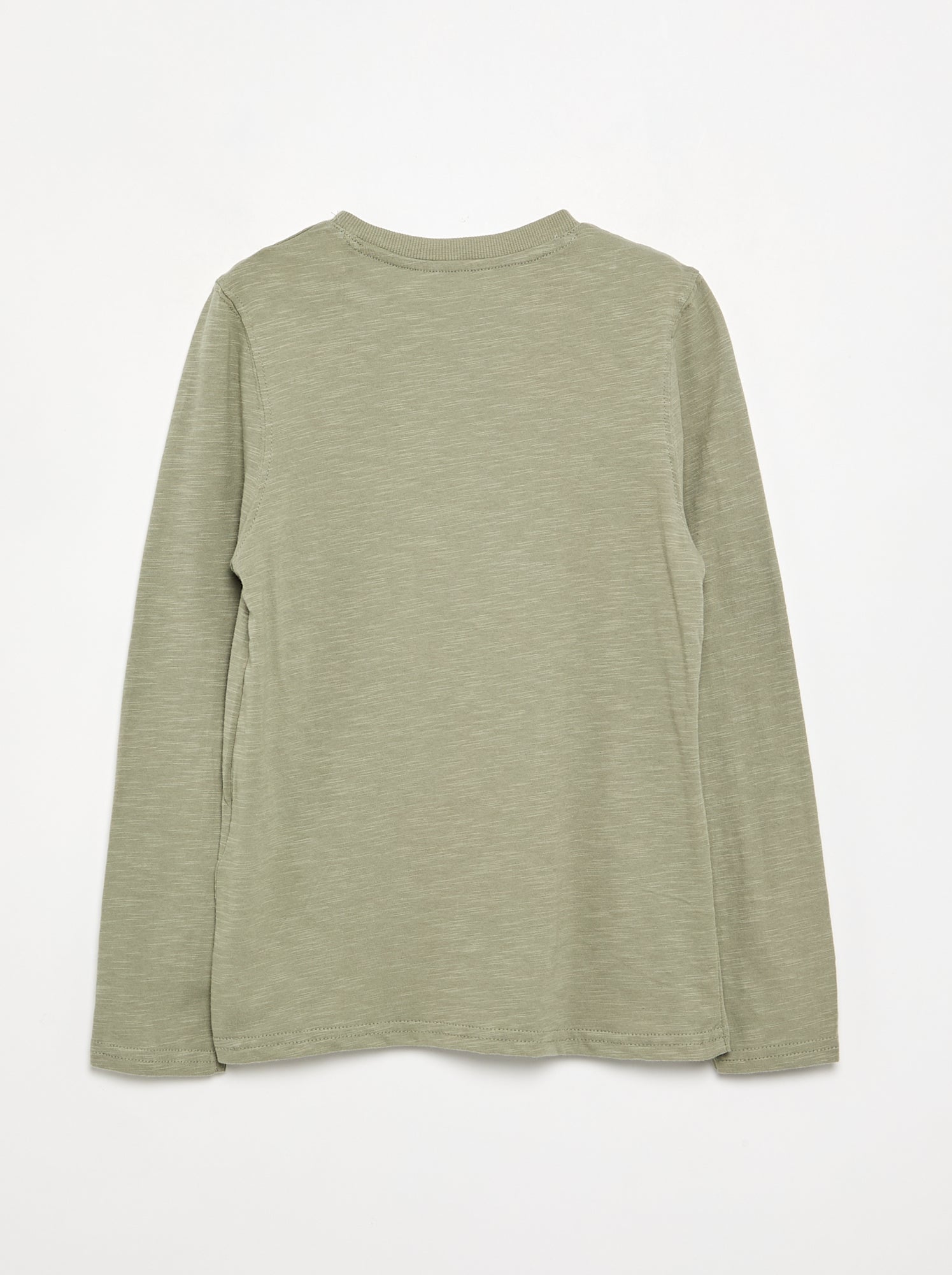 Tee-shirt basique col tunisien - Vert (FZG83_1)