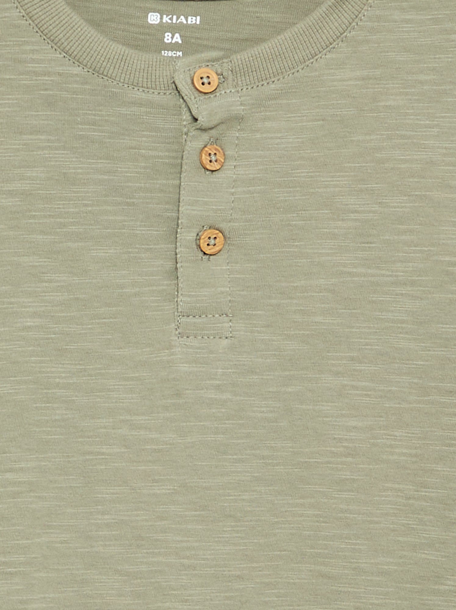 Tee-shirt basique col tunisien - Vert (FZG83_1)