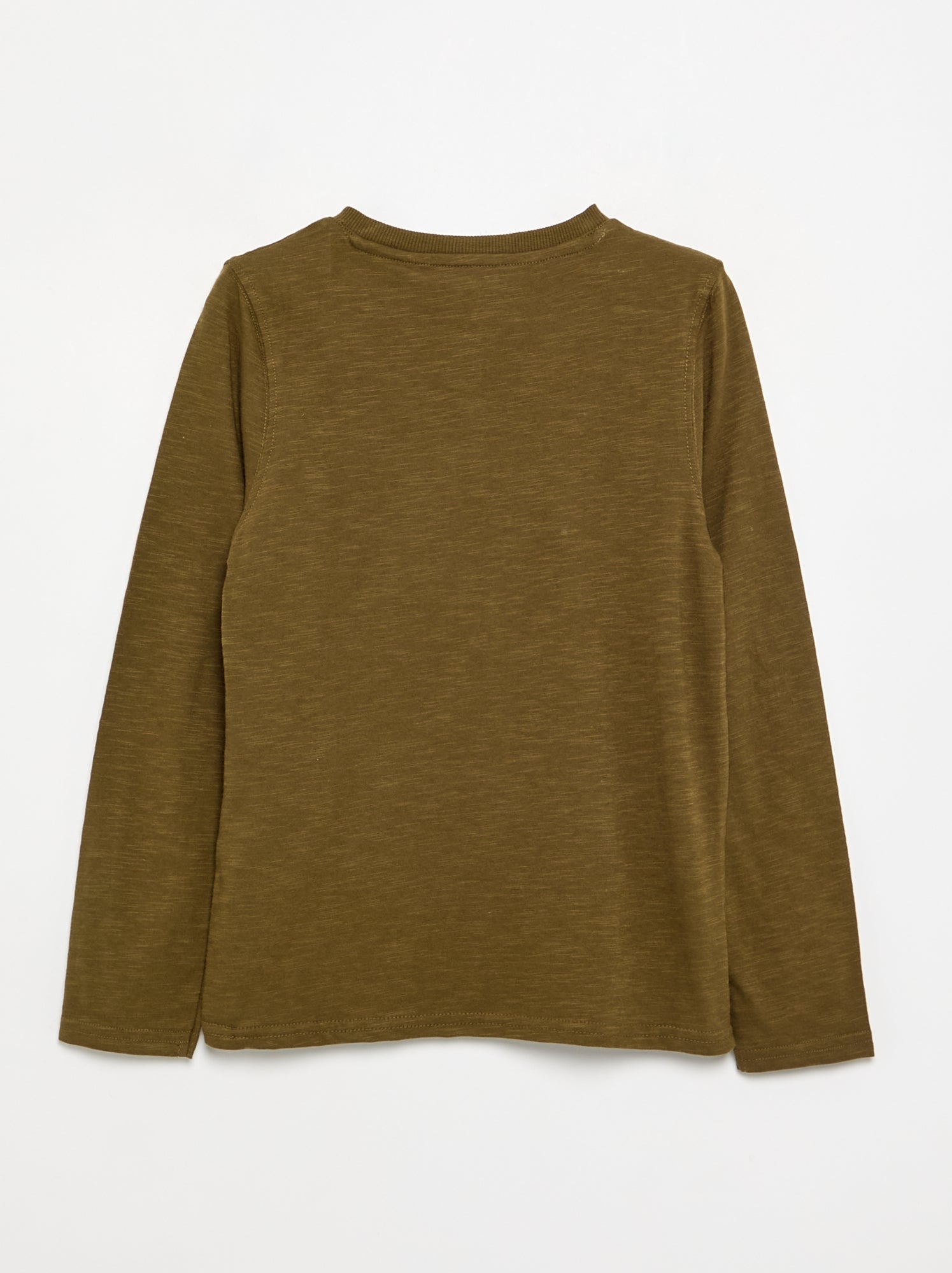 Tee-shirt basique col tunisien - Vert (FZG83_4)