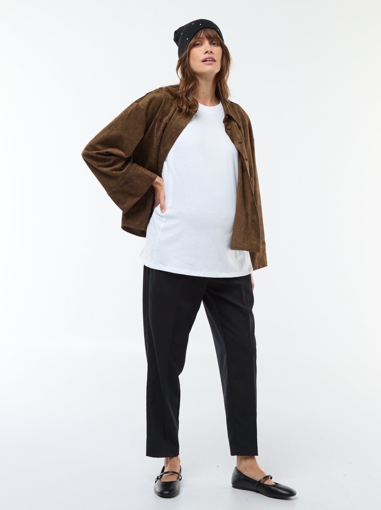Tee-shirt basique d'allaitement manches courtes - Blanc