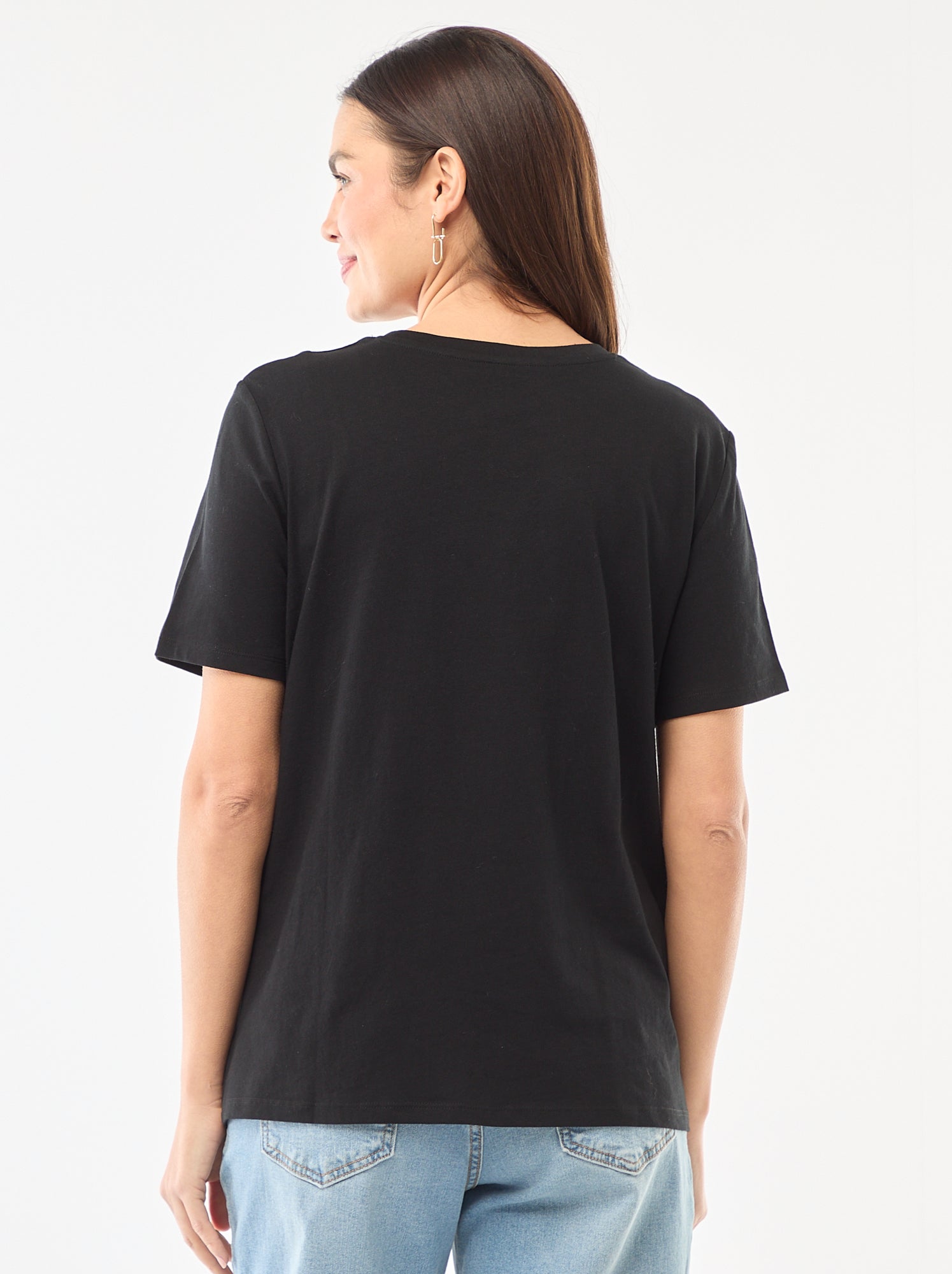 Tee-shirt basique d'allaitement manches courtes - Noir