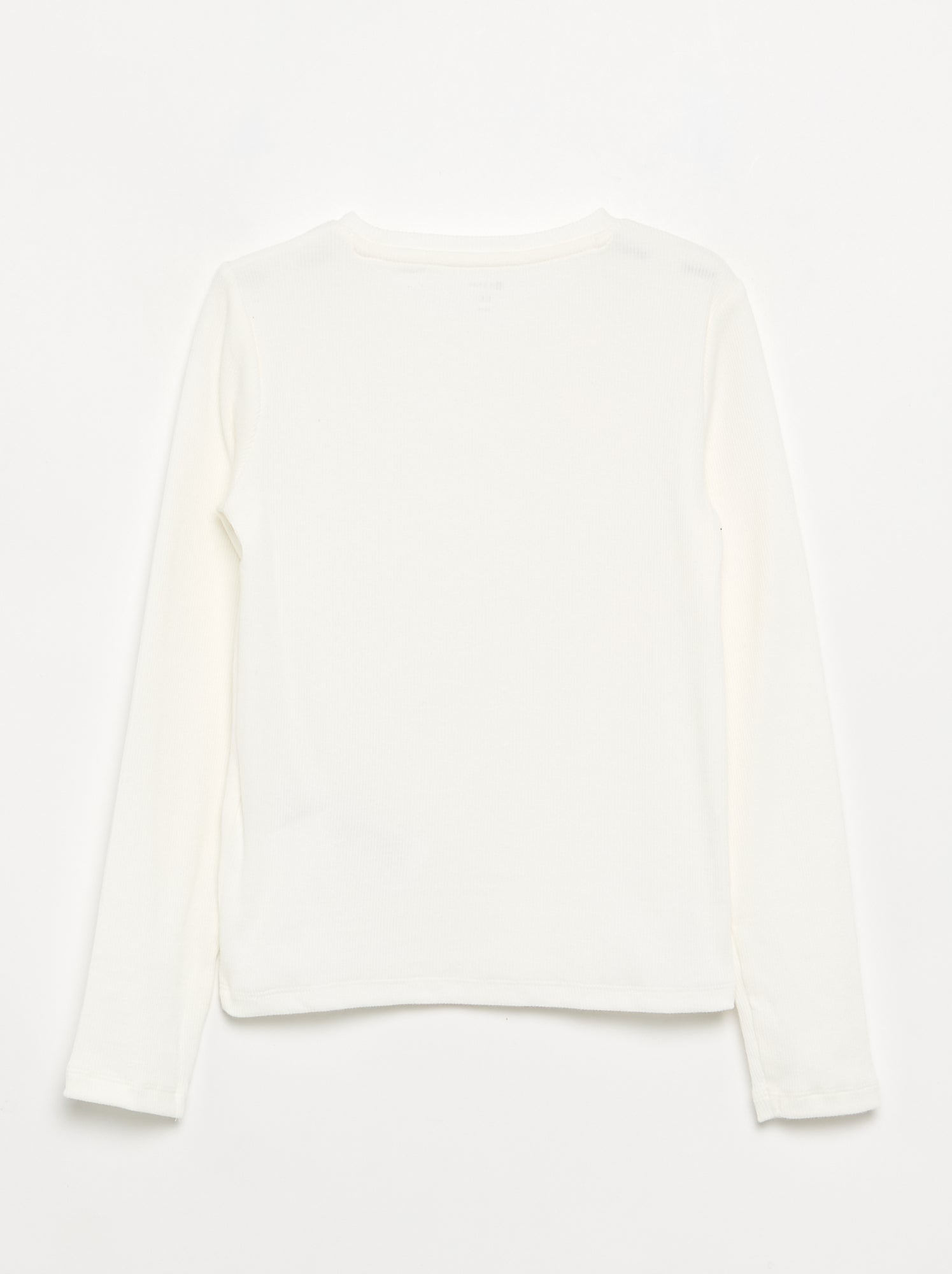 Tee-shirt basique en rib - Blanc