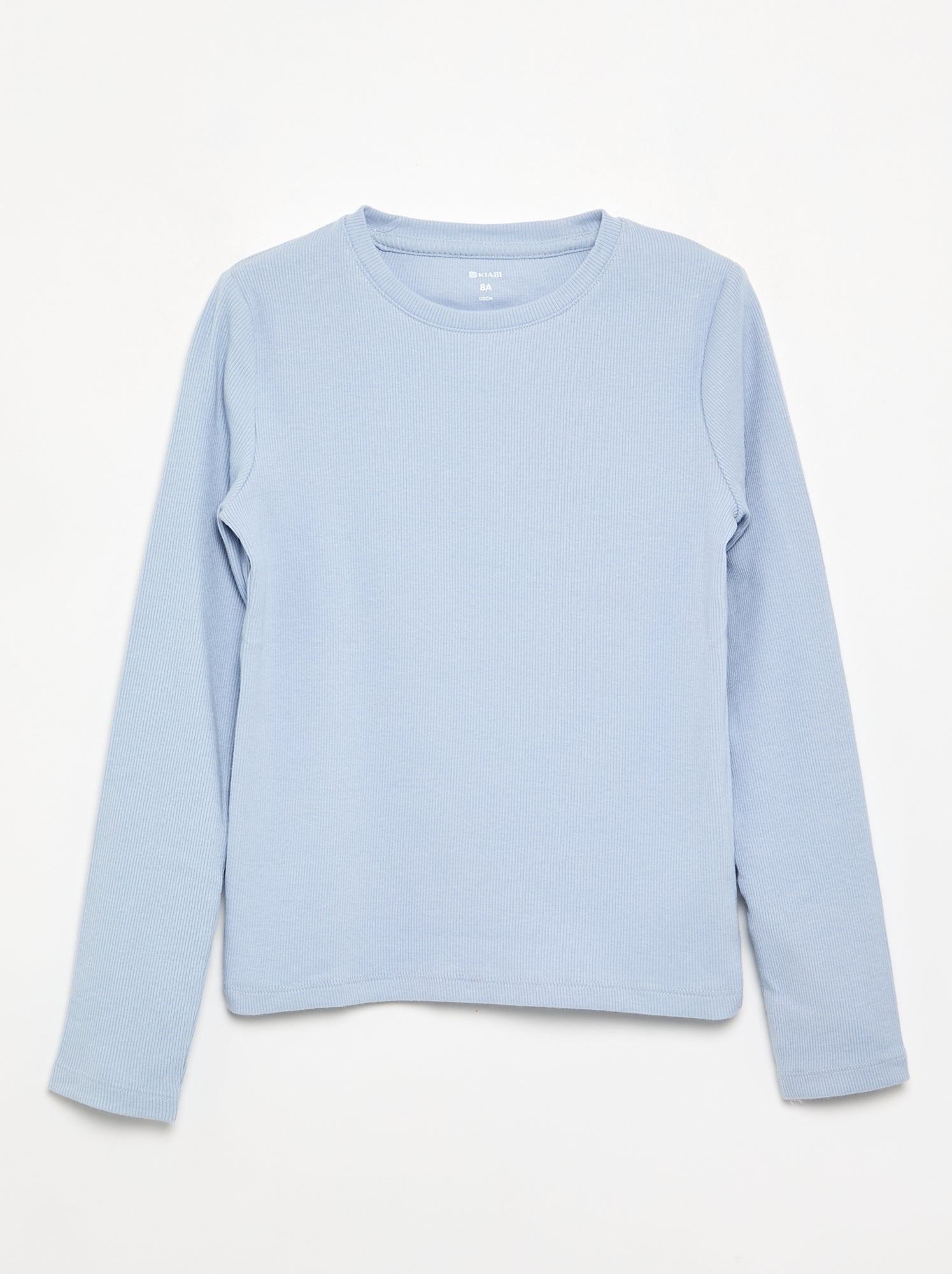 Tee-shirt basique en rib - Bleu