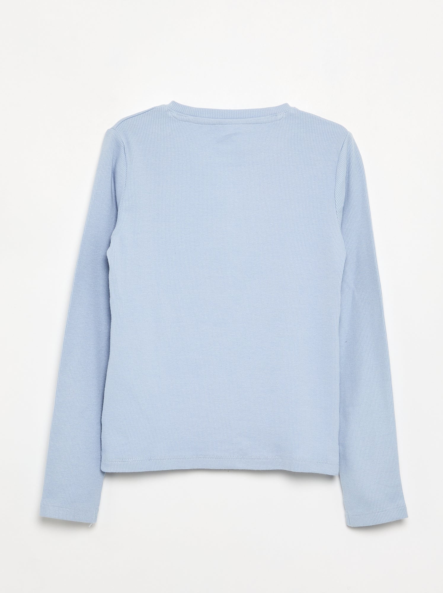 Tee-shirt basique en rib - Bleu