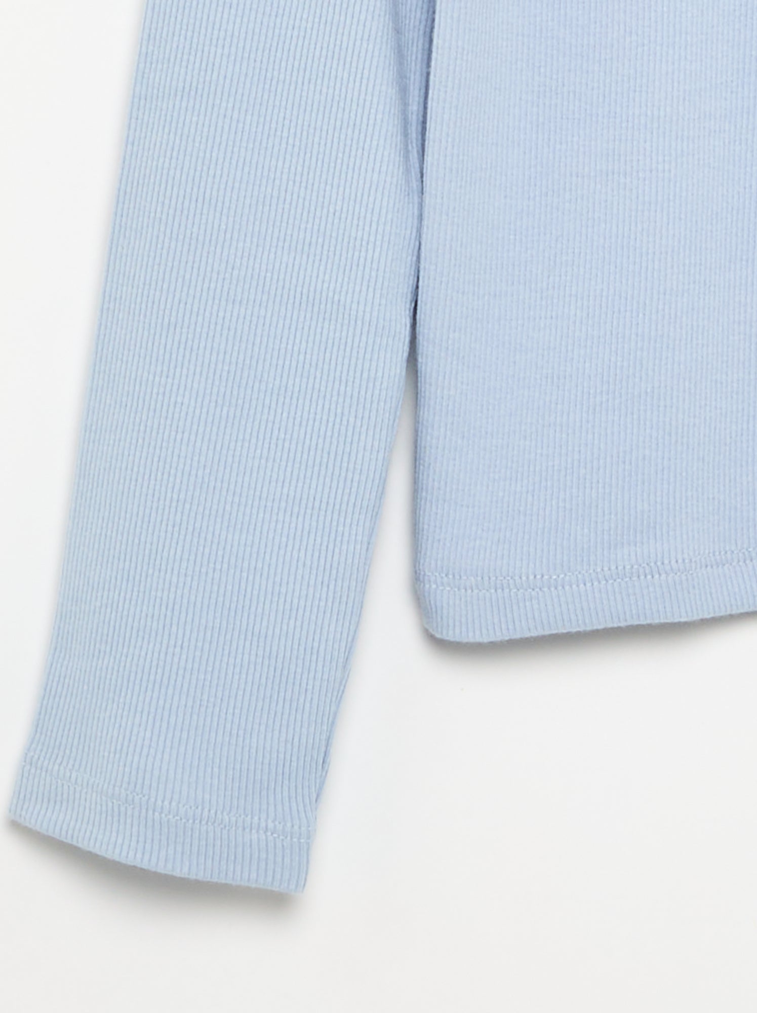 Tee-shirt basique en rib - Bleu