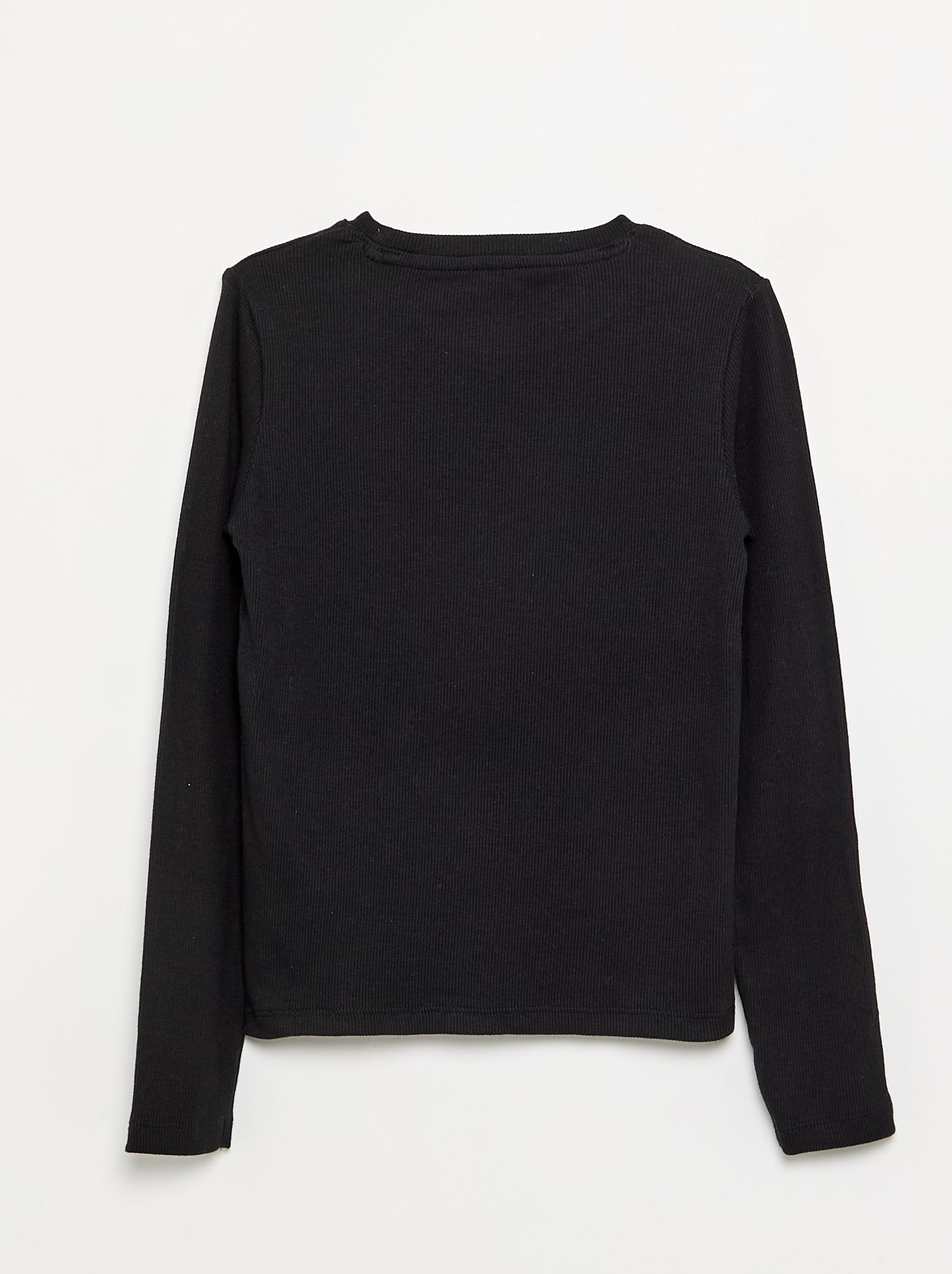 Tee-shirt basique en rib - Noir