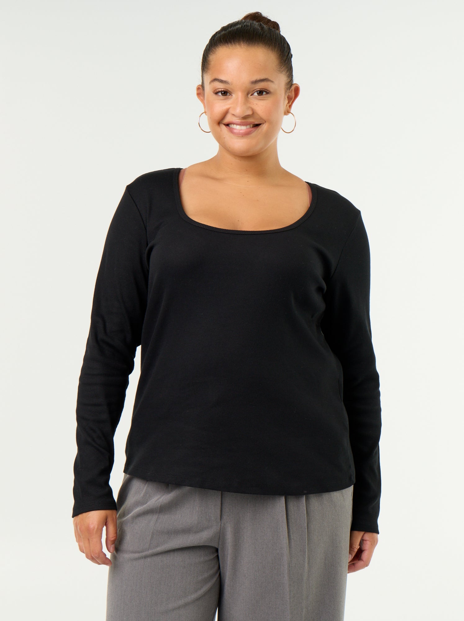 Tee-shirt basique en rib - Noir