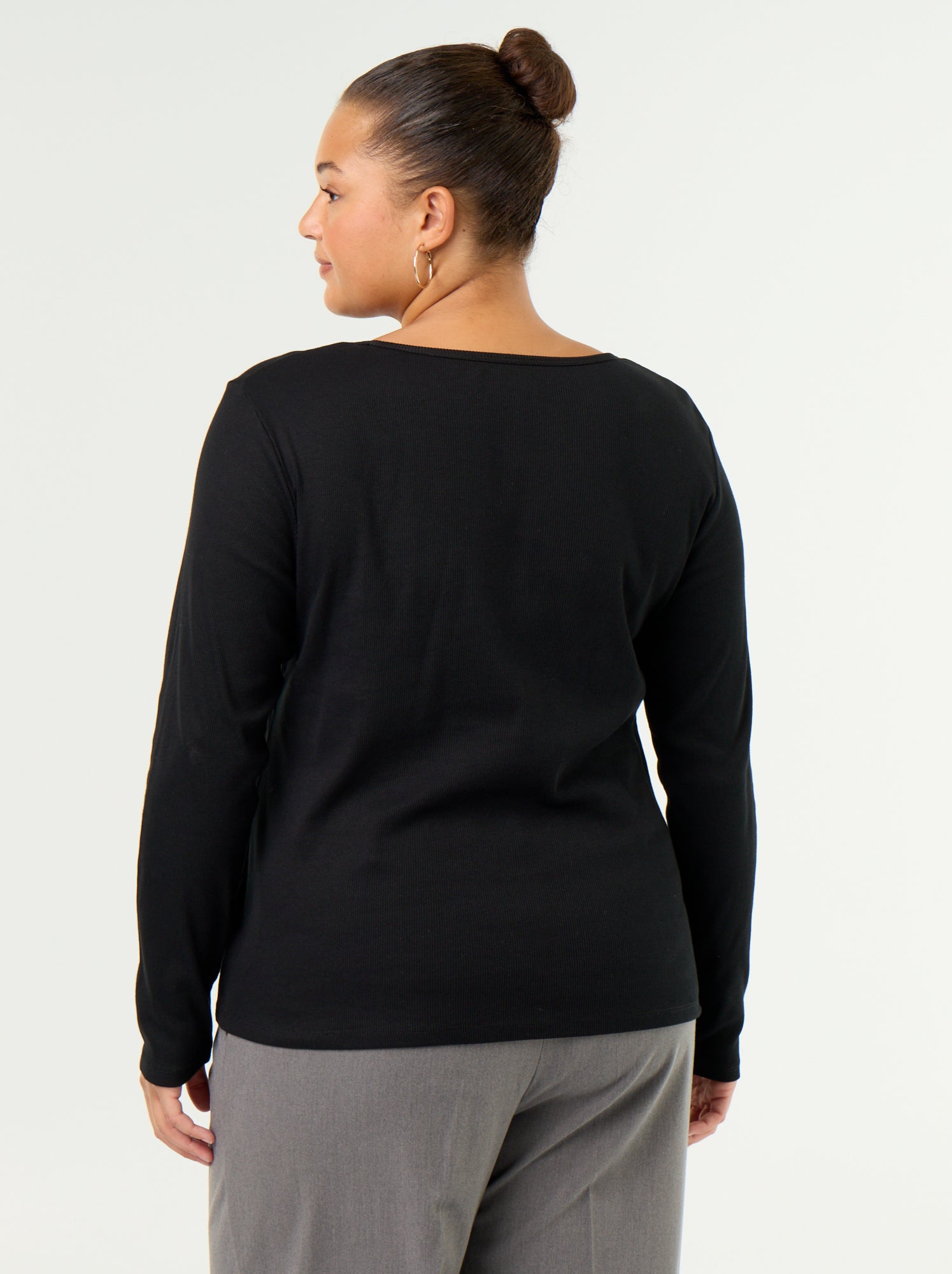 Tee-shirt basique en rib - Noir