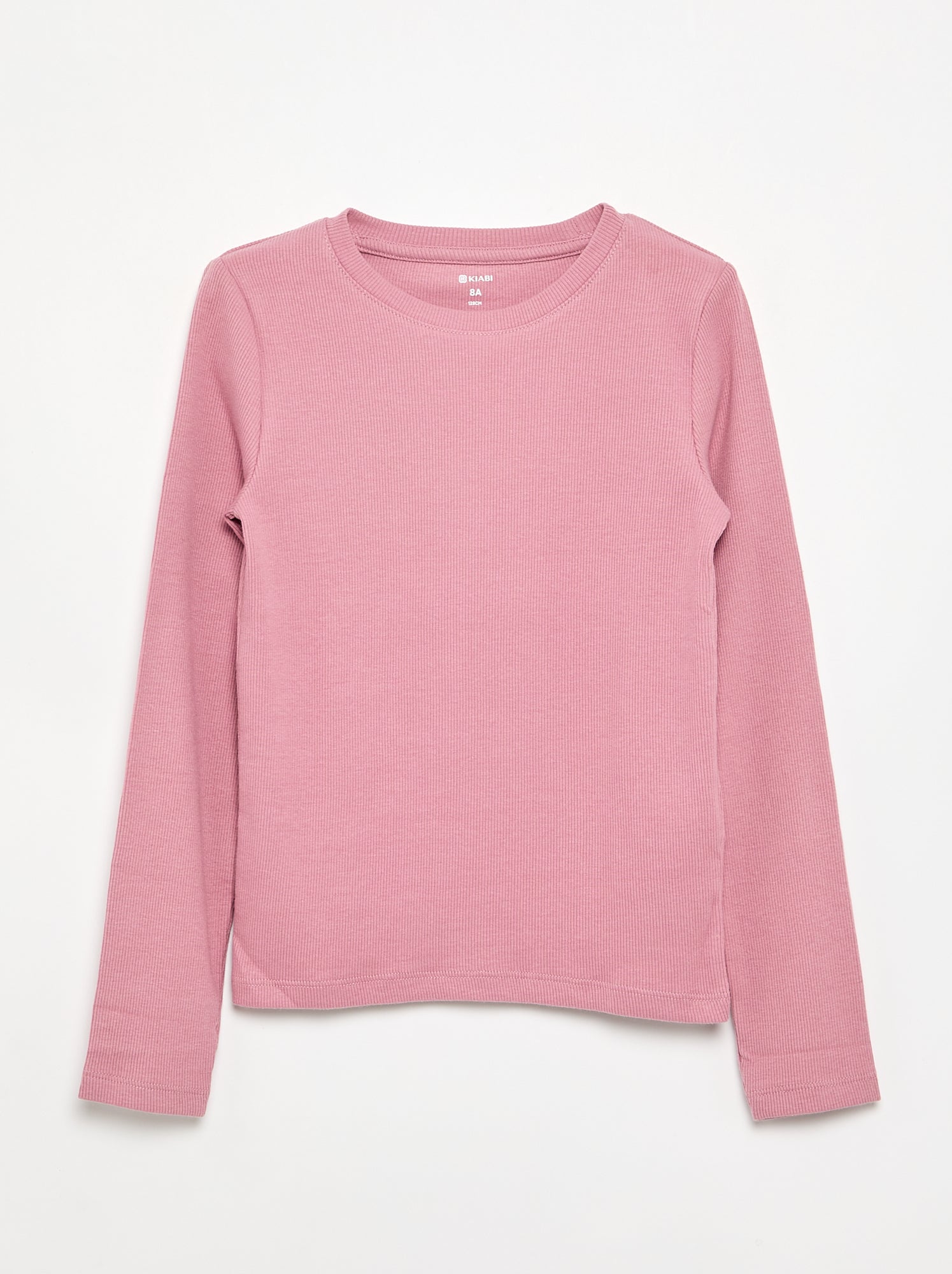 Tee-shirt basique en rib - Rose