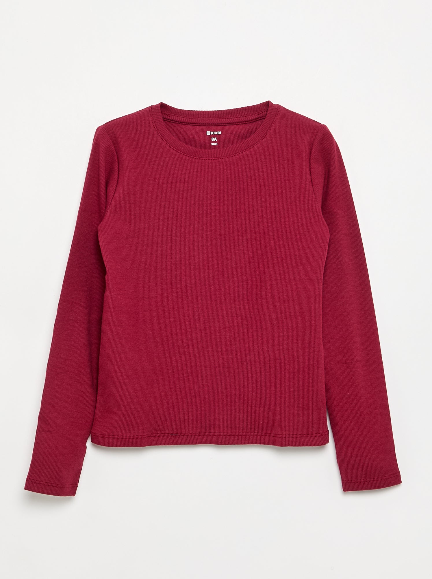 Tee-shirt basique en rib - Rouge