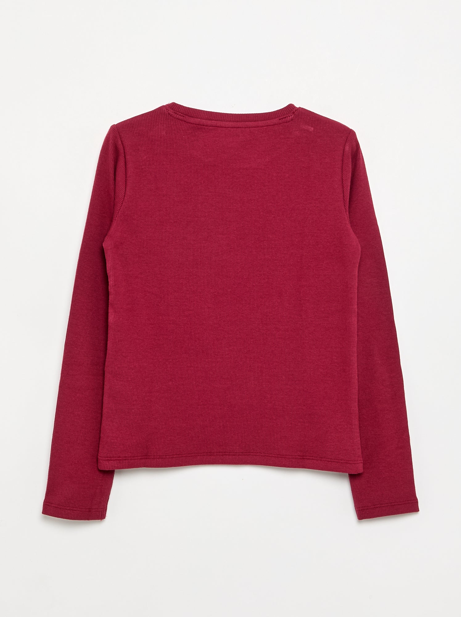 Tee-shirt basique en rib - Rouge