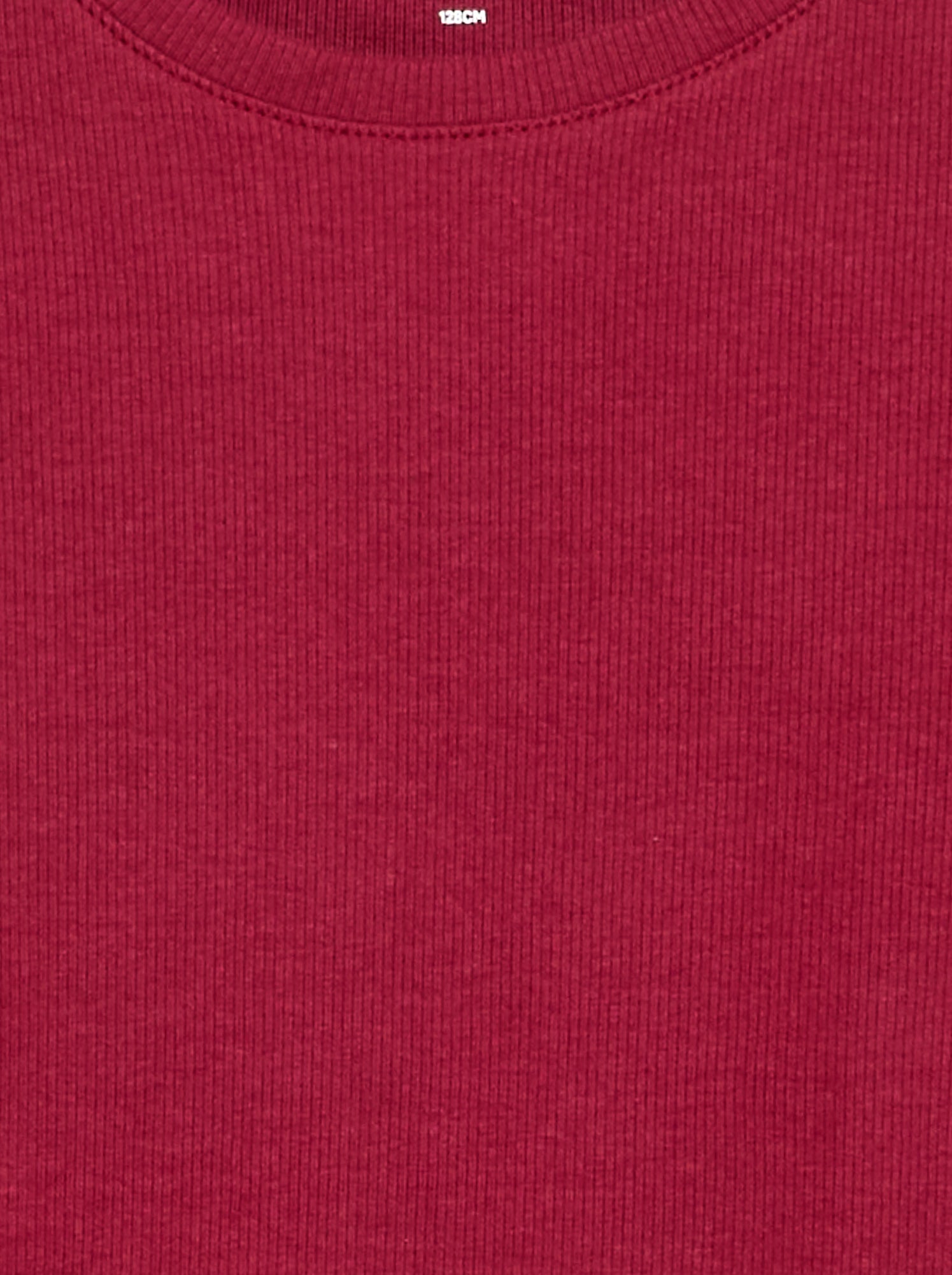 Tee-shirt basique en rib - Rouge