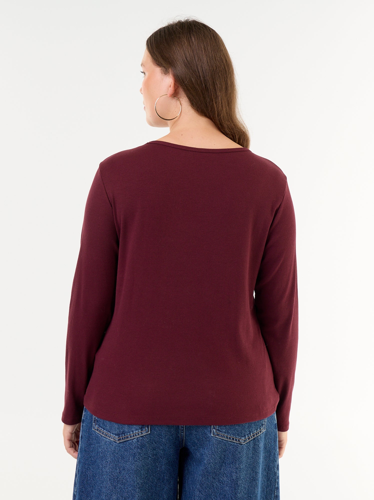 Tee-shirt basique en rib - Rouge (GAA03_5)