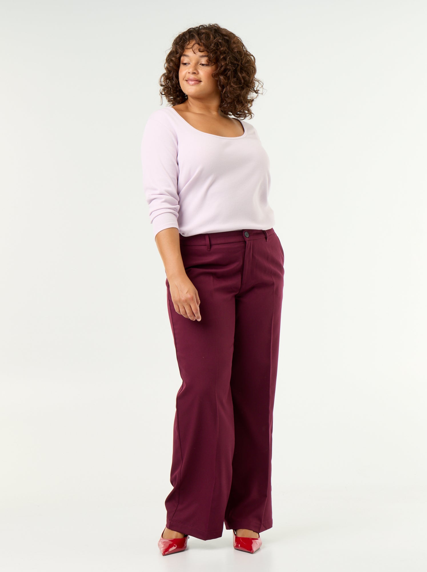 Tee-shirt basique en rib - Violet