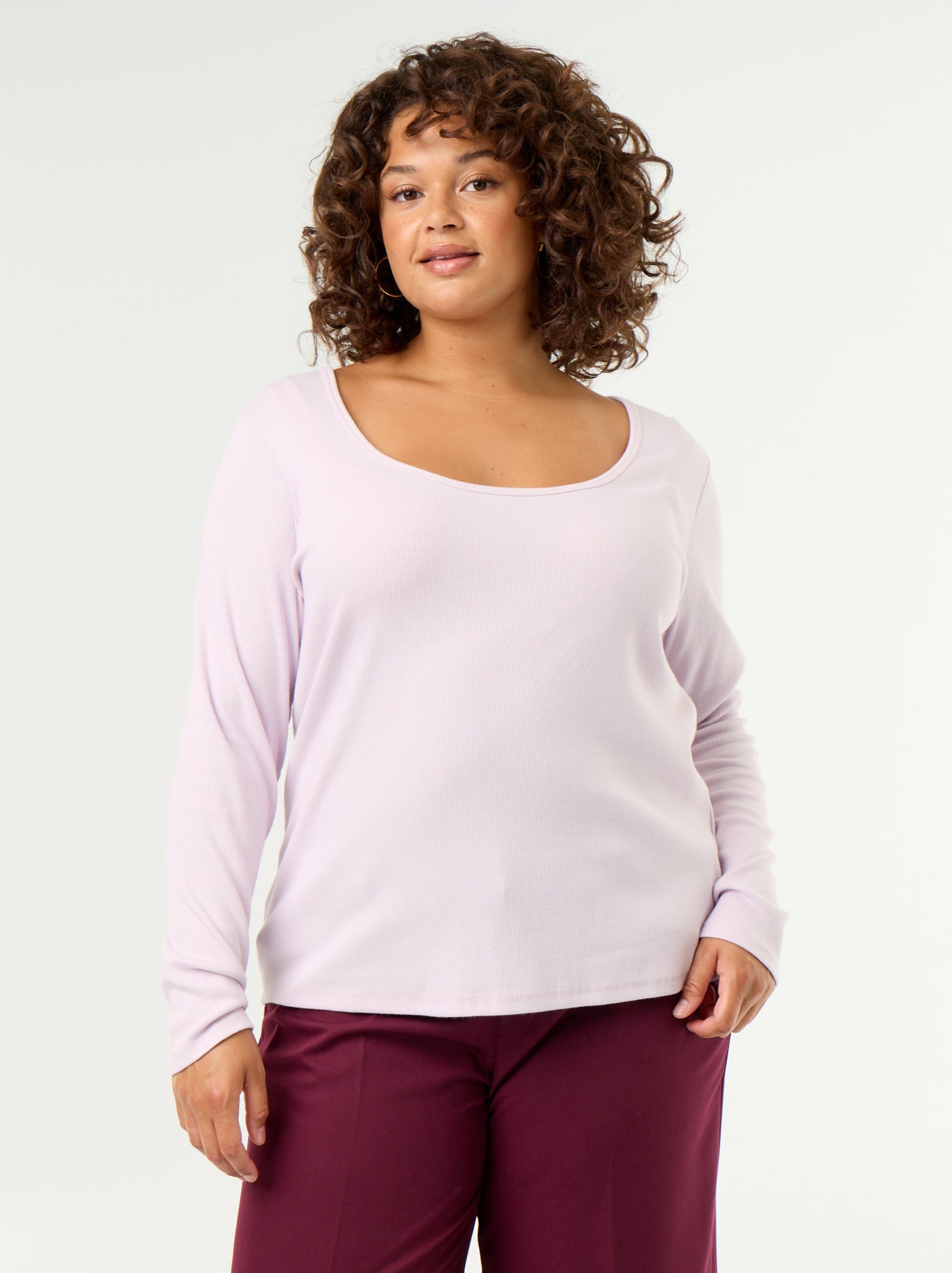 Tee-shirt basique en rib - Violet