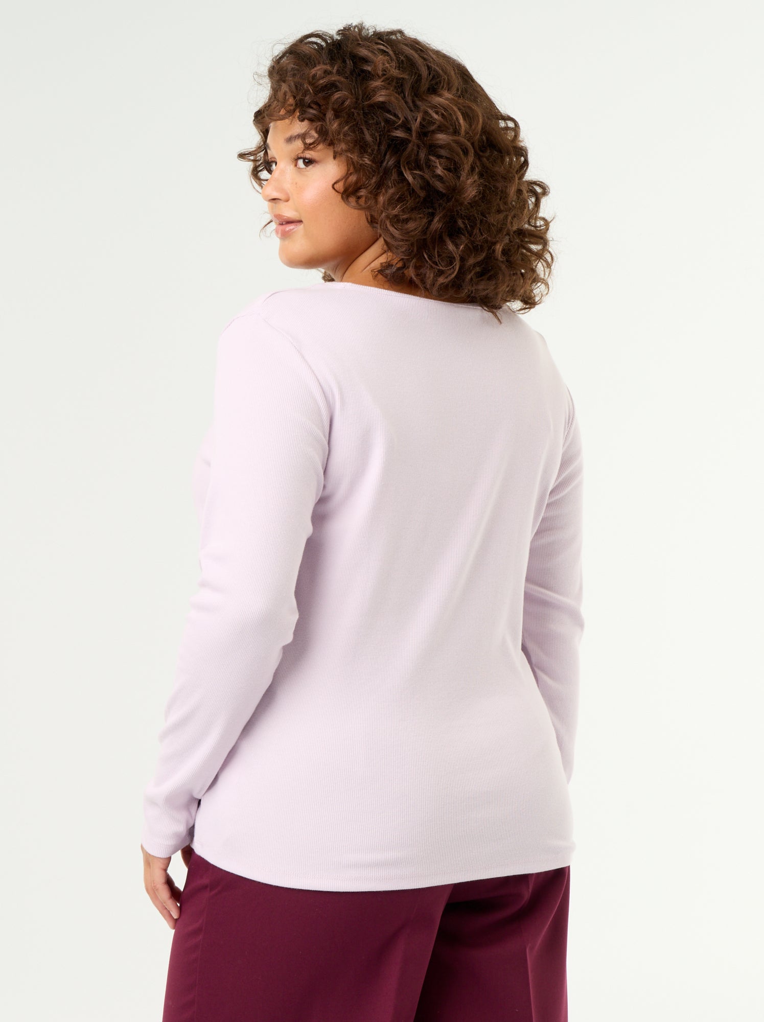 Tee-shirt basique en rib - Violet