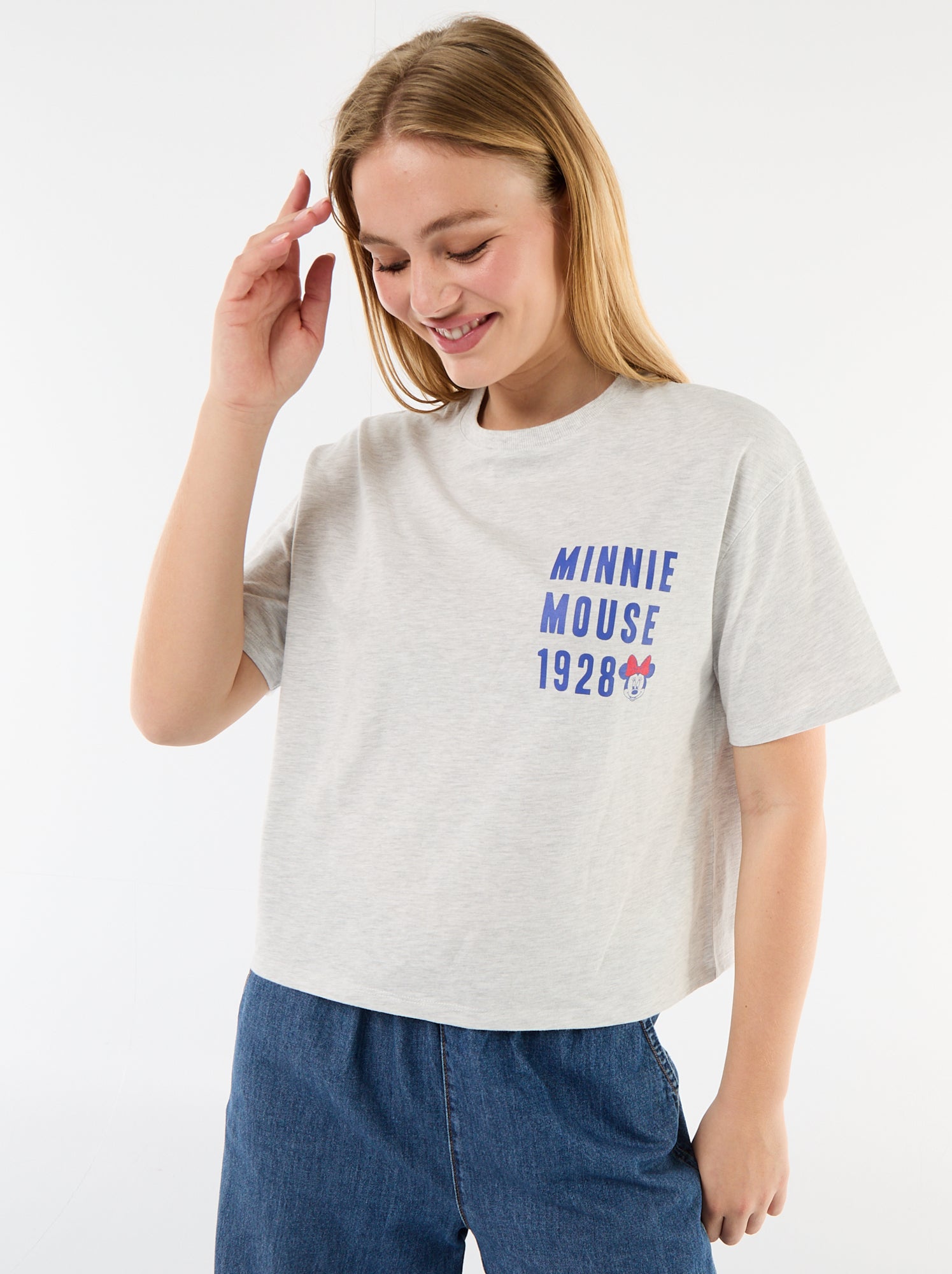Tee-shirt chiné 'Minnie' - Gris