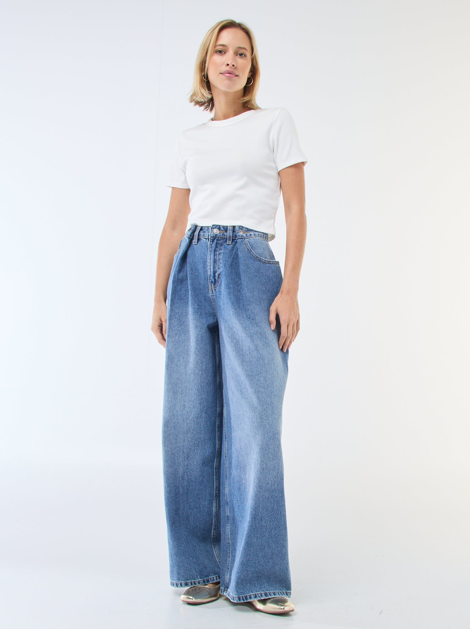 Tee-shirt crop top basique - Blanc