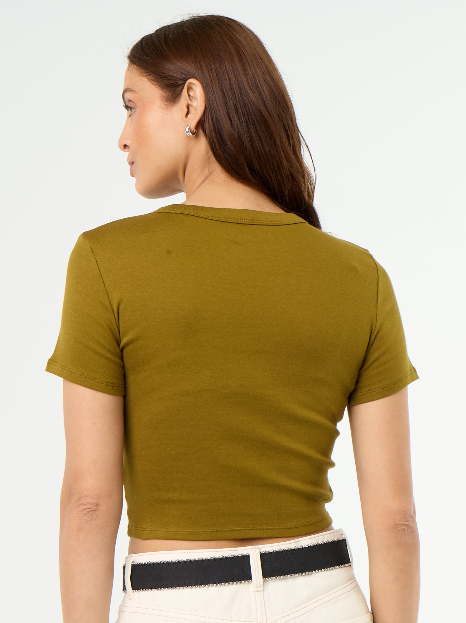 Tee-shirt crop top basique - Vert