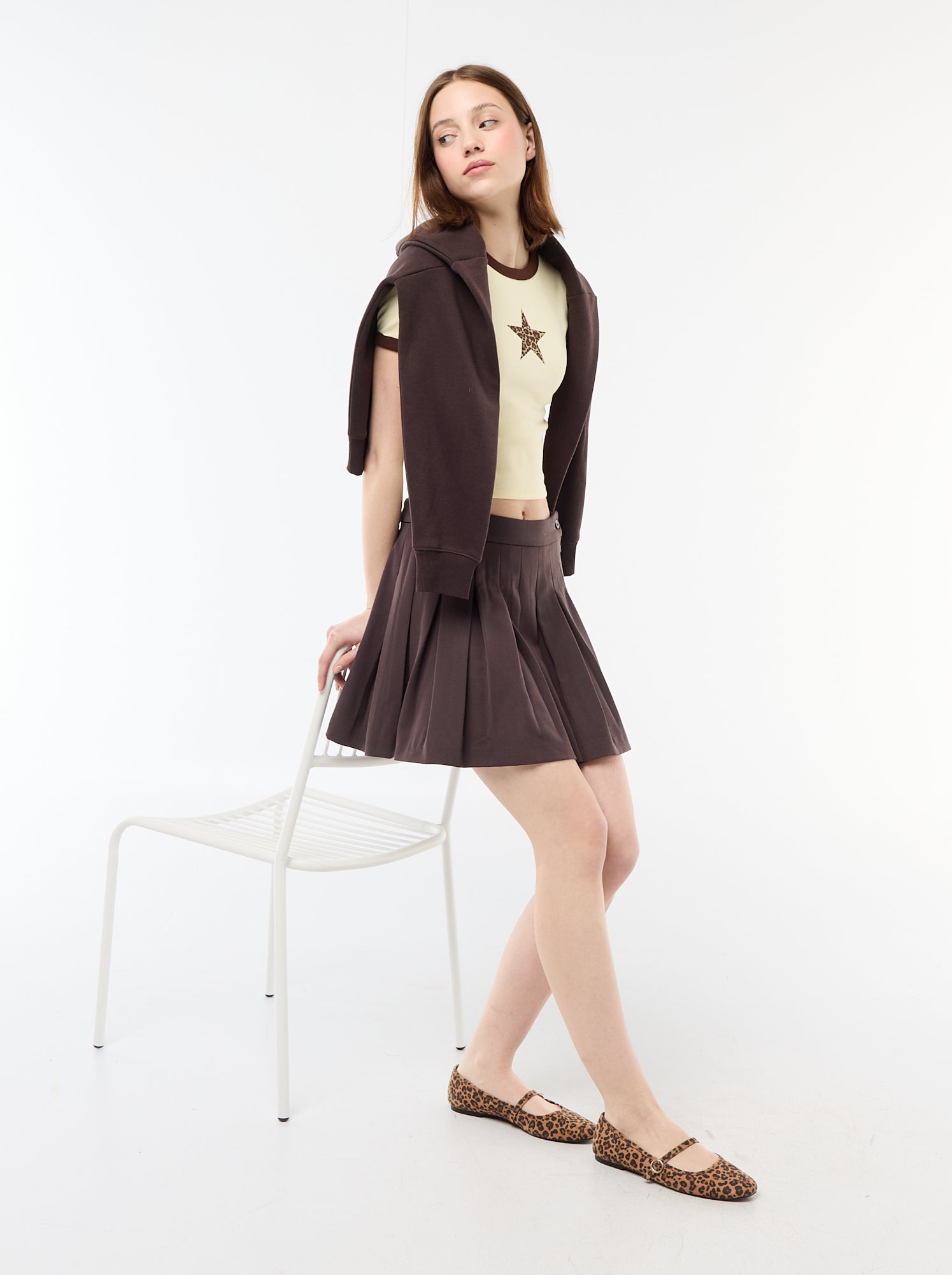 Tee-shirt cropped imprimé - Jaune