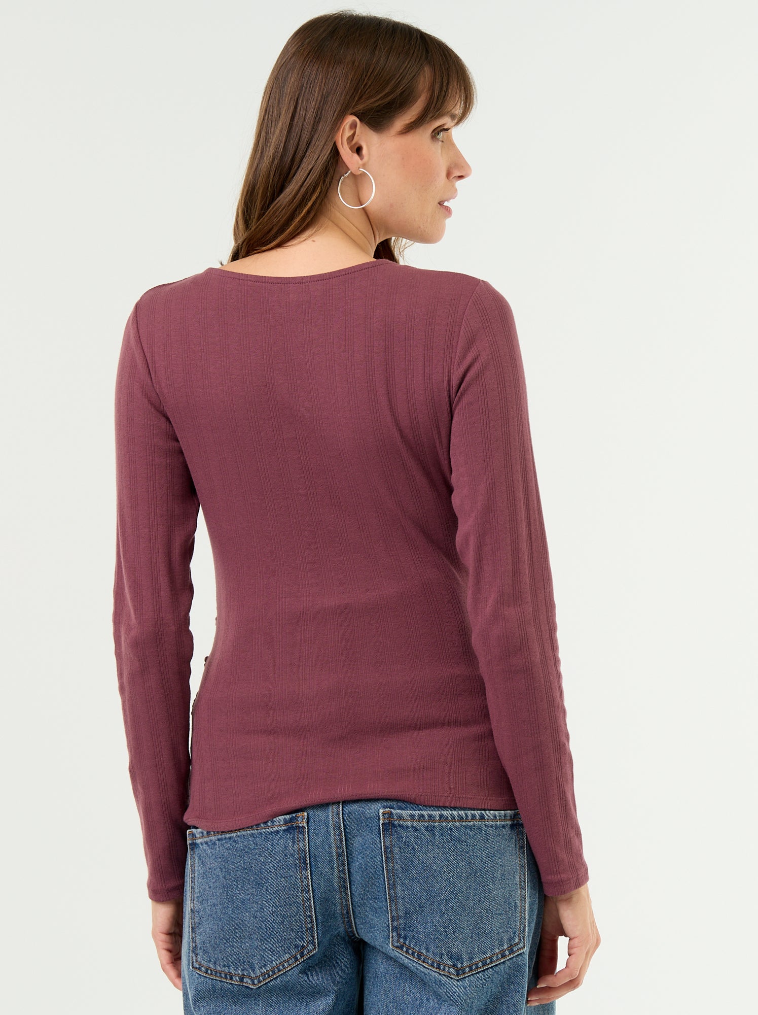 Tee-shirt d'allaitement col cache-coeur - Violet