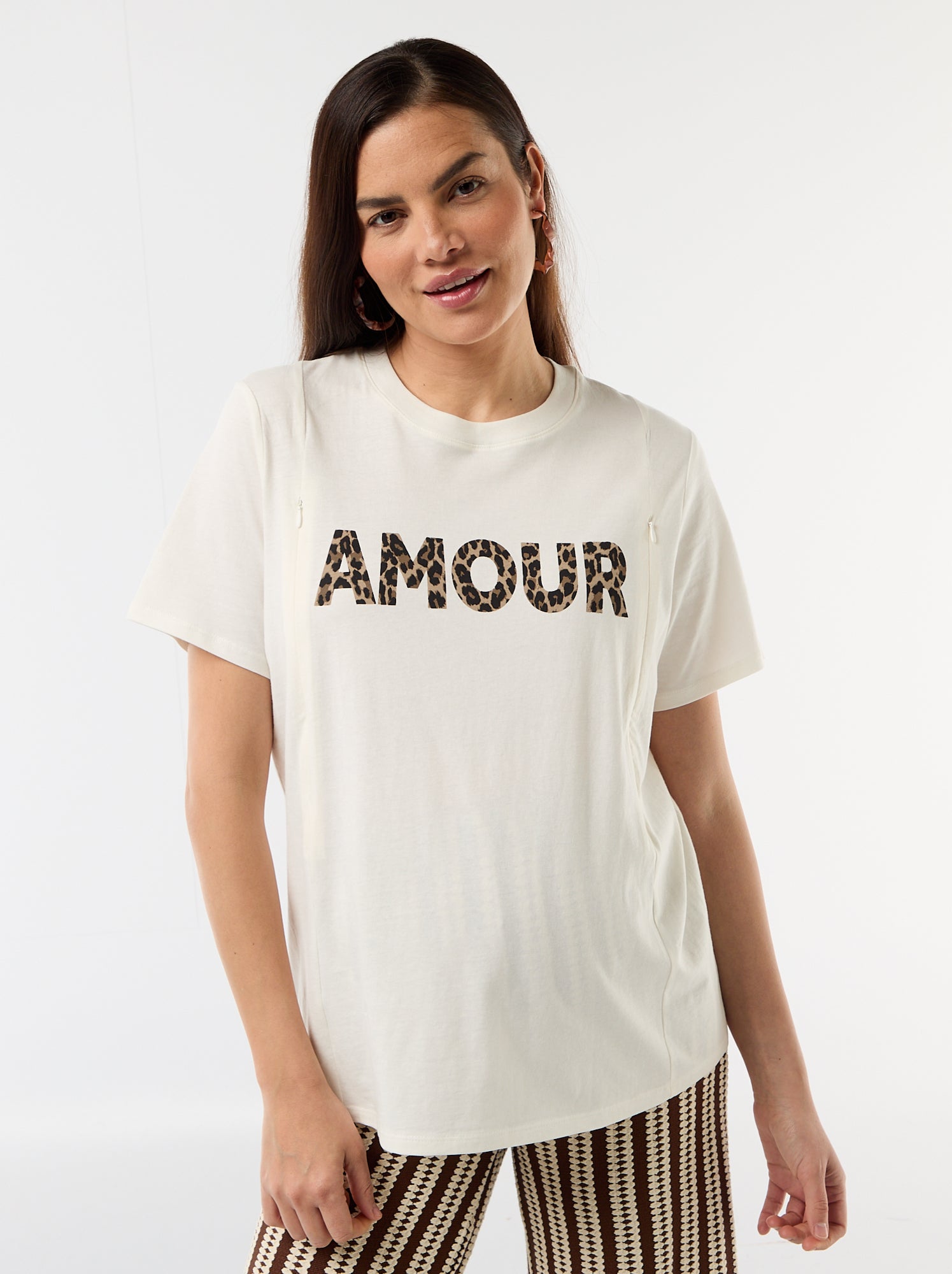 Tee-shirt d'allaitement imprimé - Blanc