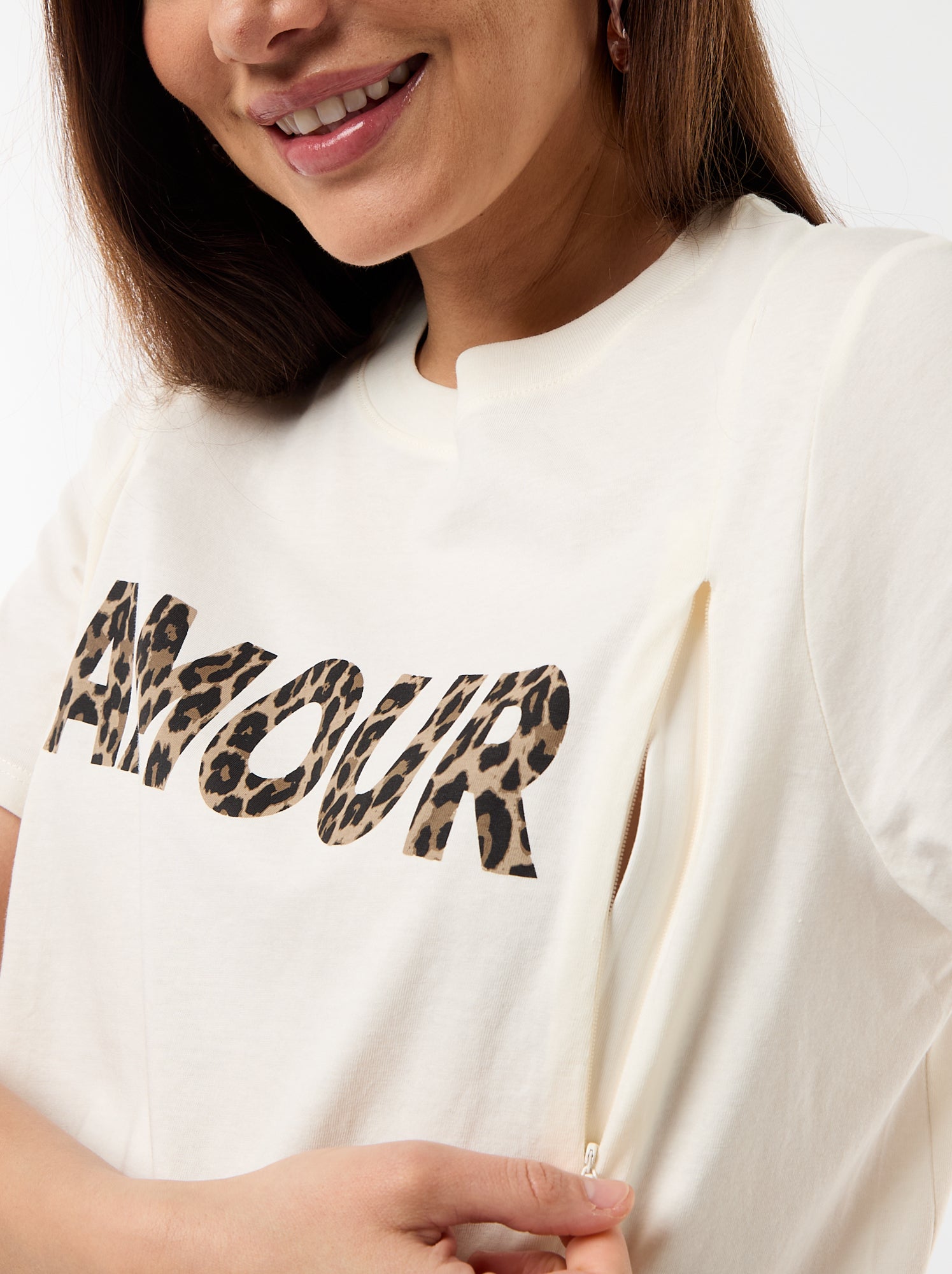 Tee-shirt d'allaitement imprimé - Blanc