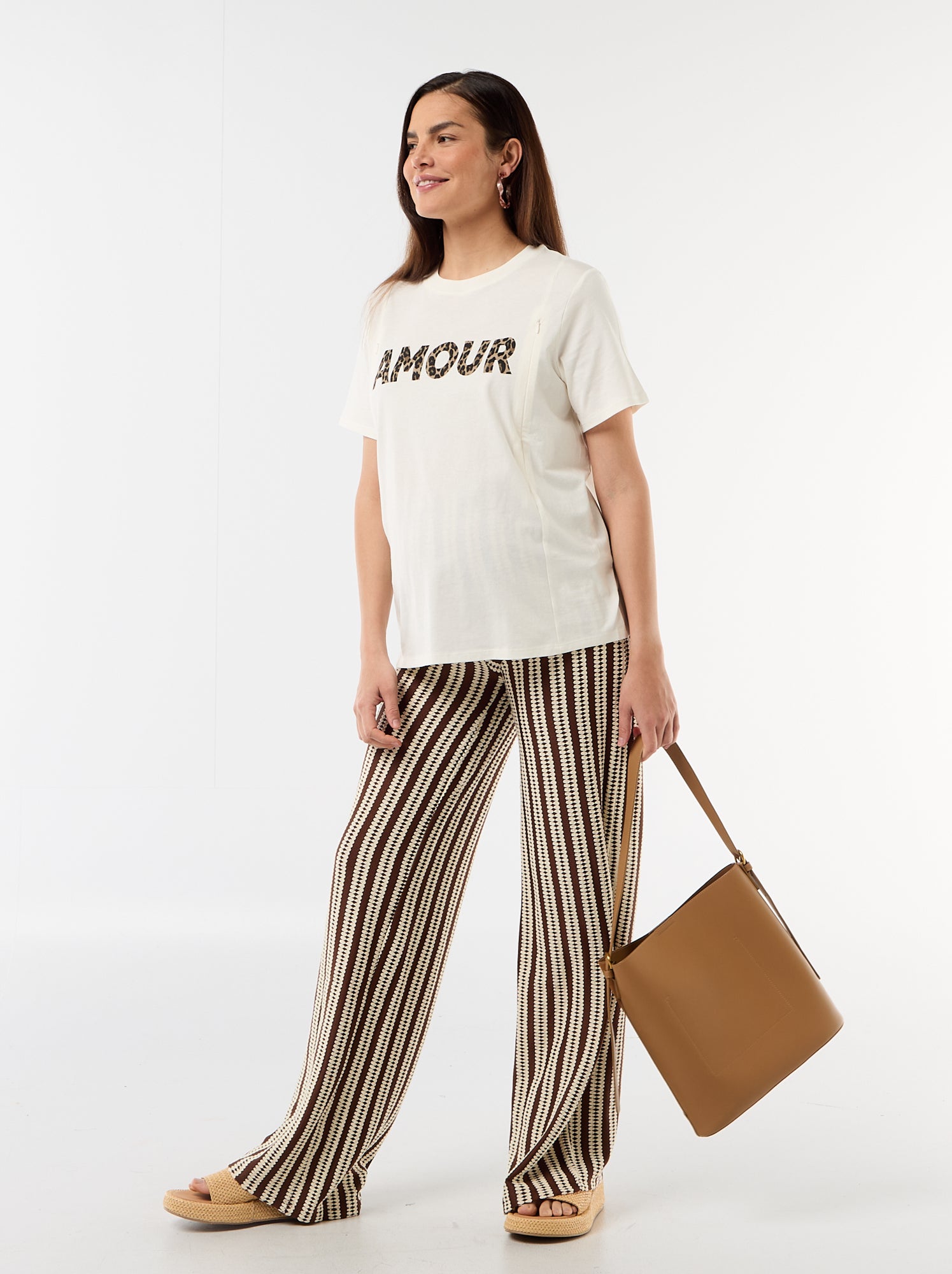 Tee-shirt d'allaitement imprimé - Blanc