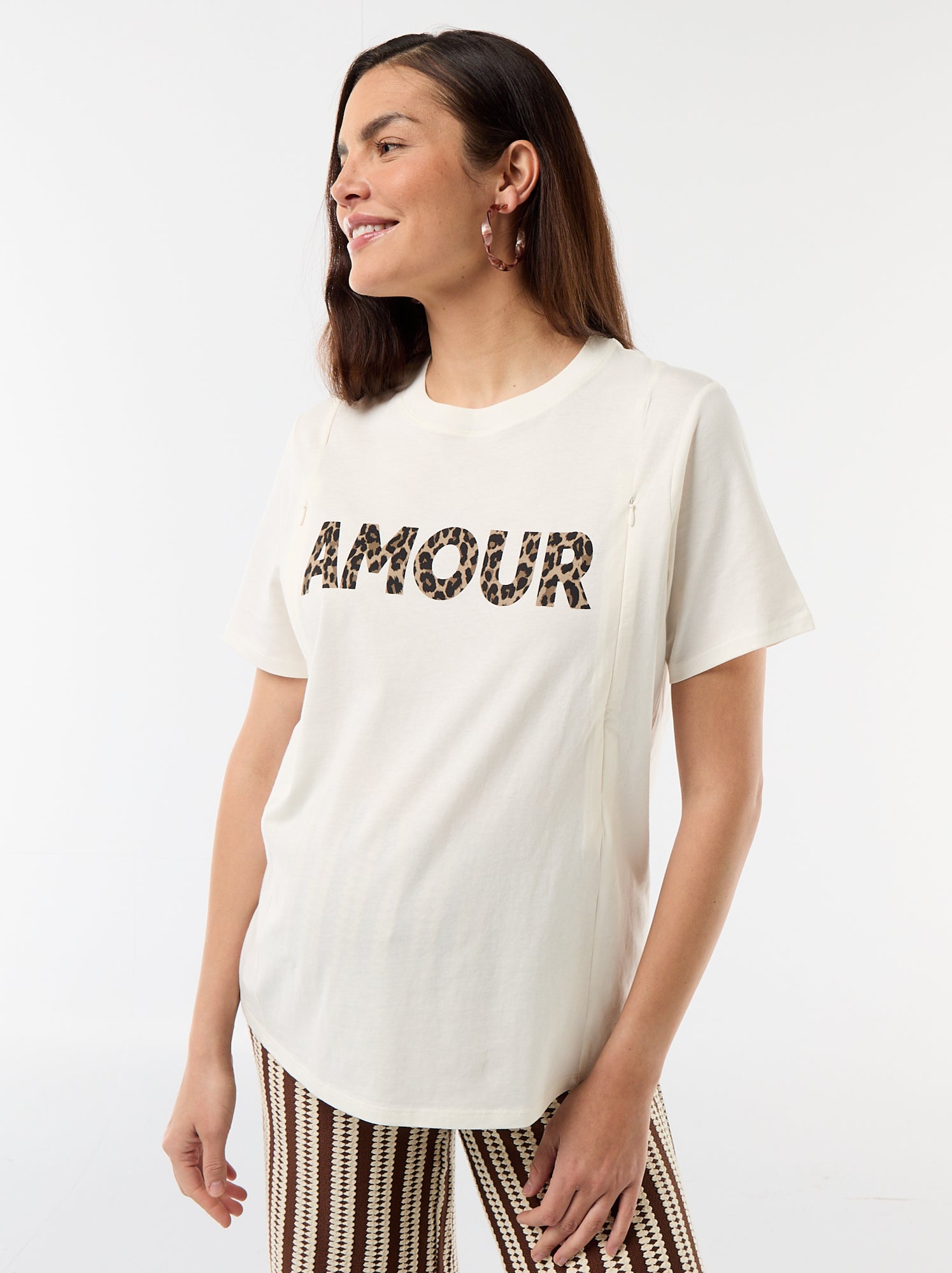 Tee-shirt d'allaitement imprimé - Blanc