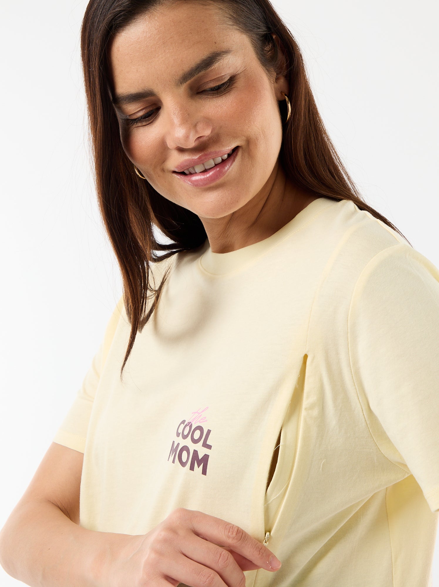 Tee-shirt d'allaitement imprimé - Jaune