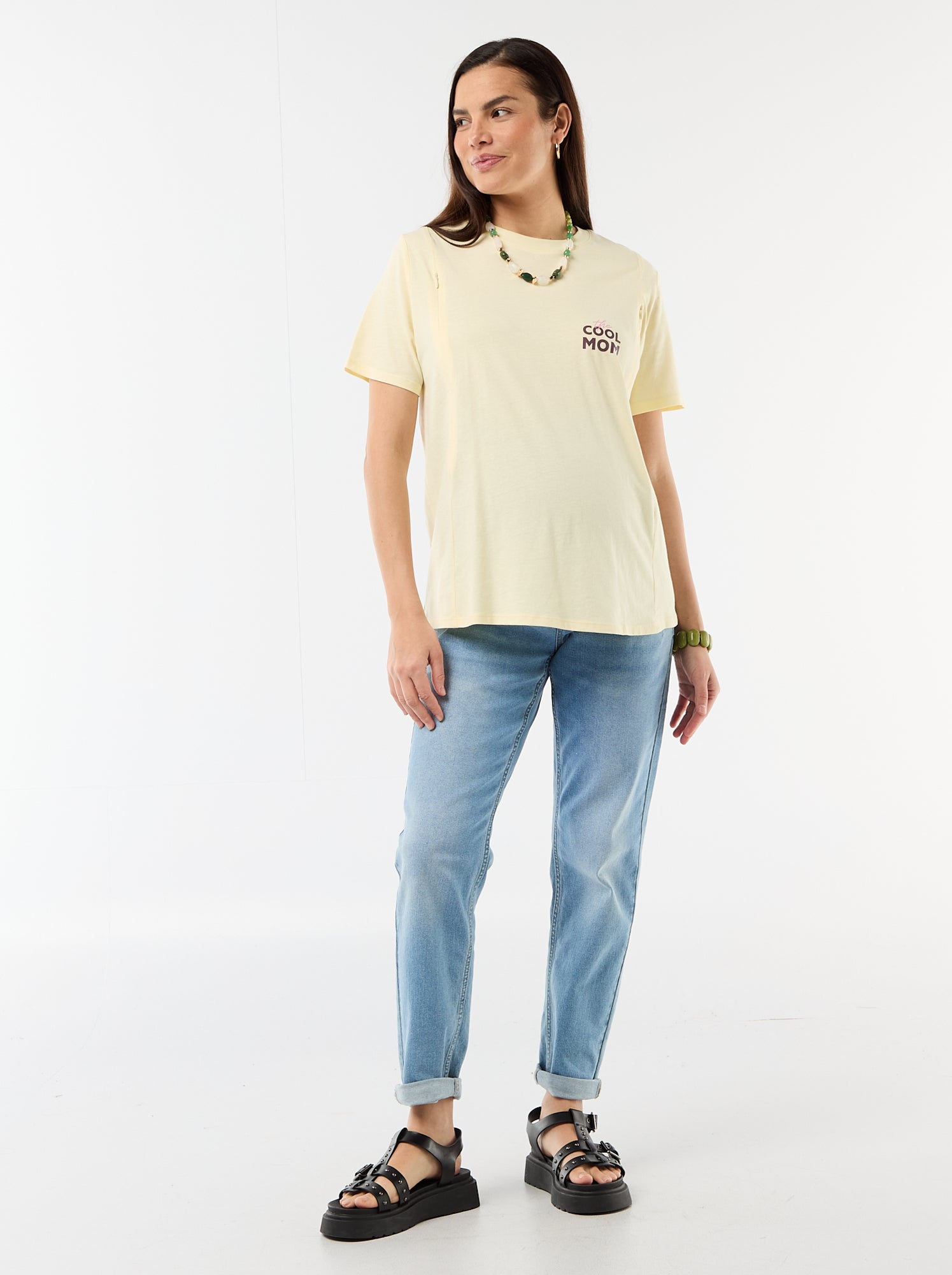 Tee-shirt d'allaitement imprimé - Jaune