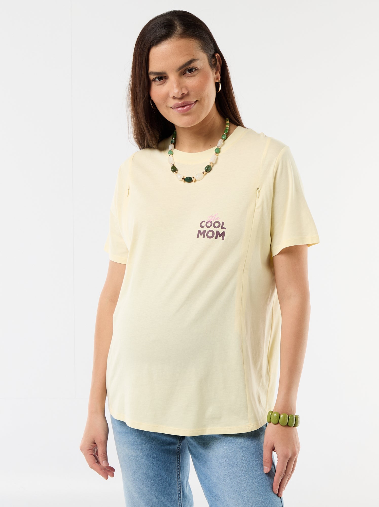Tee-shirt d'allaitement imprimé - Jaune