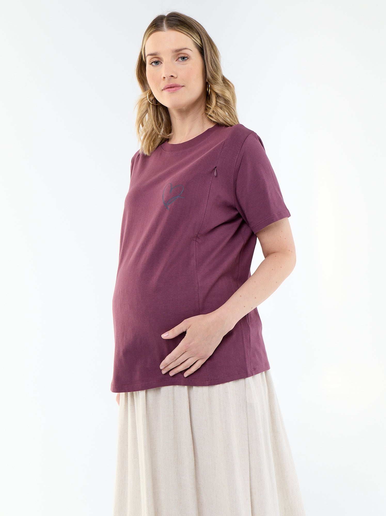 Tee-shirt d'allaitement imprimé - Marron
