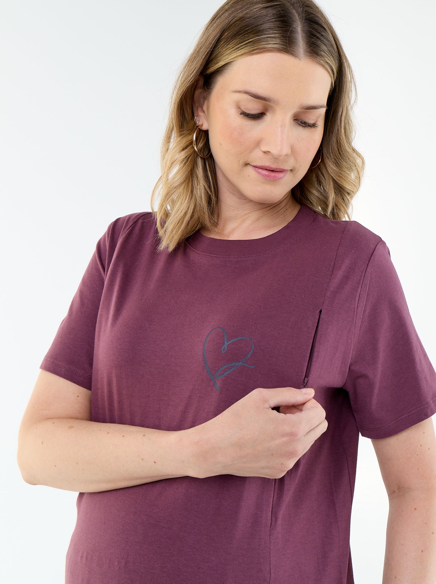 Tee-shirt d'allaitement imprimé - Marron