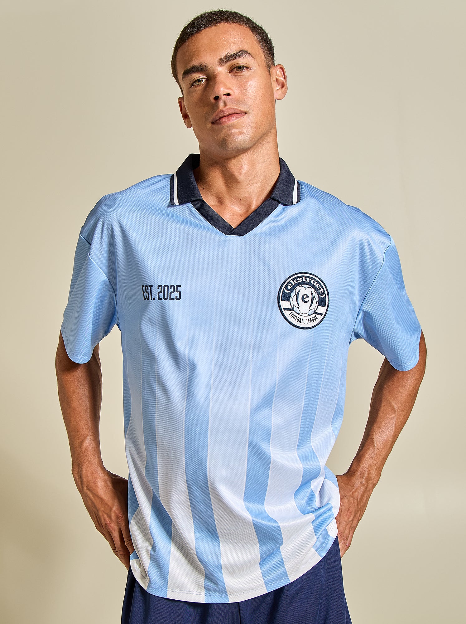 Tee-shirt de foot oversize - (ekstract) - Bleu