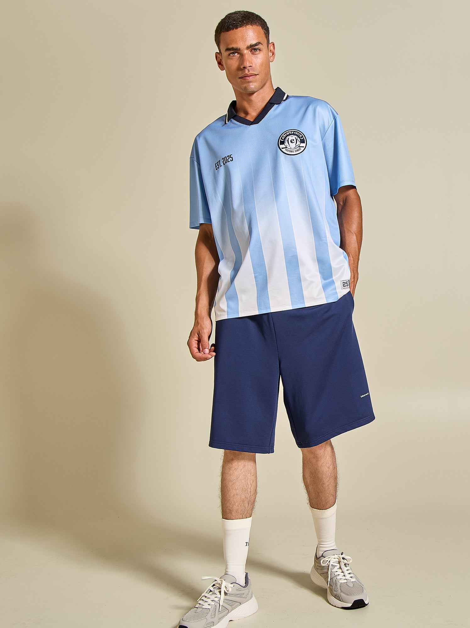 Tee-shirt de foot oversize - (ekstract) - Bleu