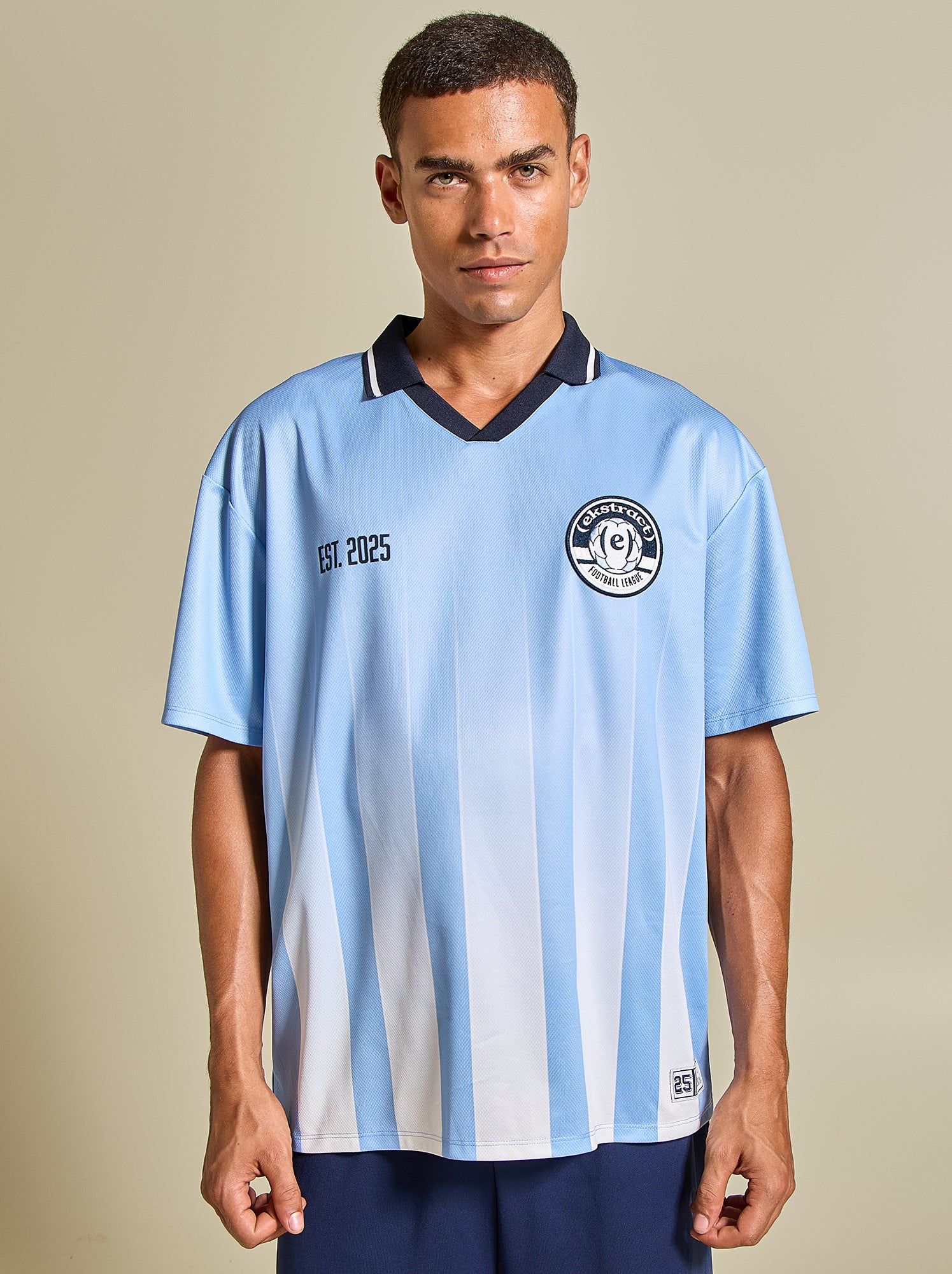 Tee-shirt de foot oversize - (ekstract) - Bleu