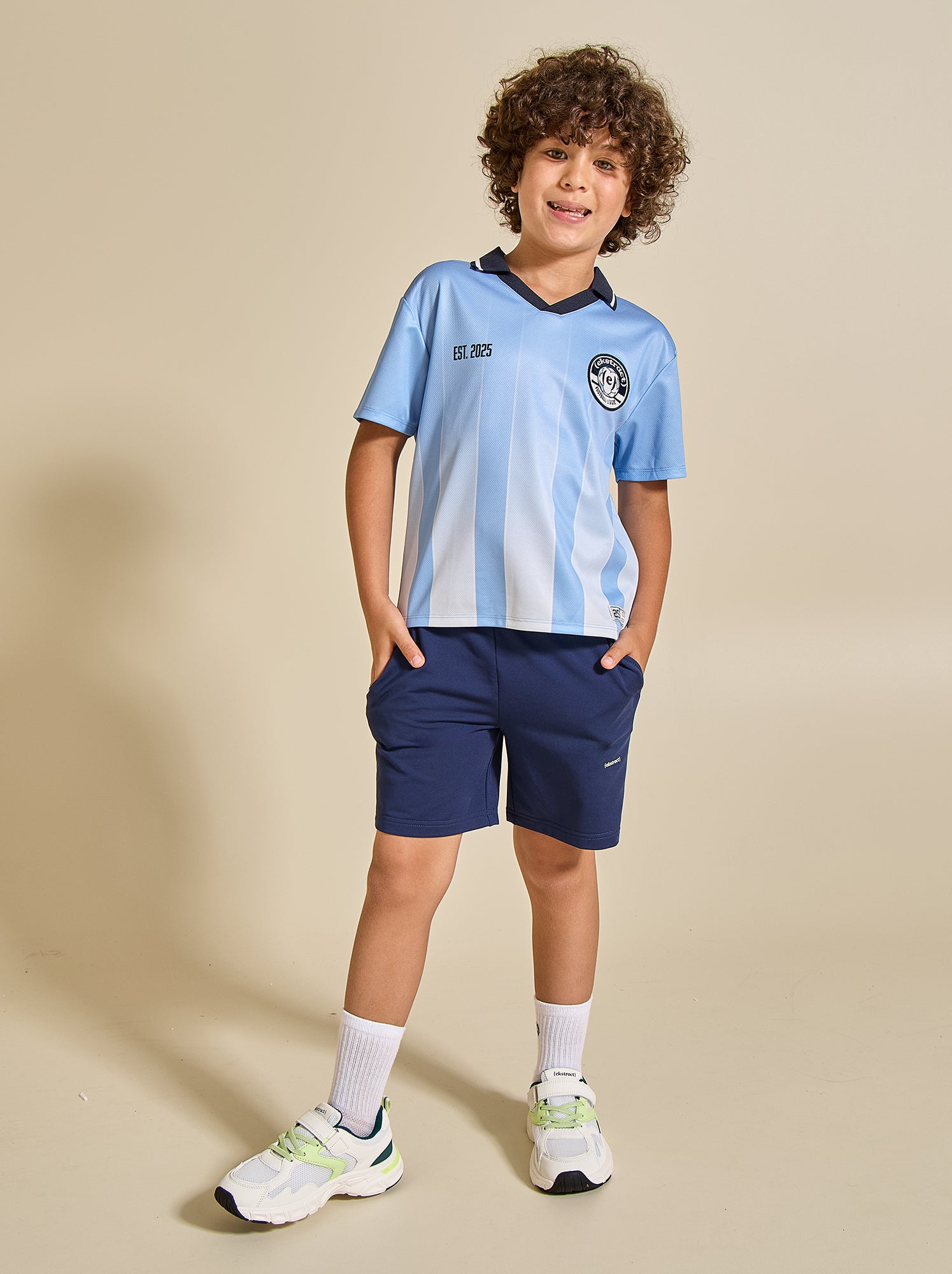 Tee-shirt de foot oversize - (ekstract) - Bleu