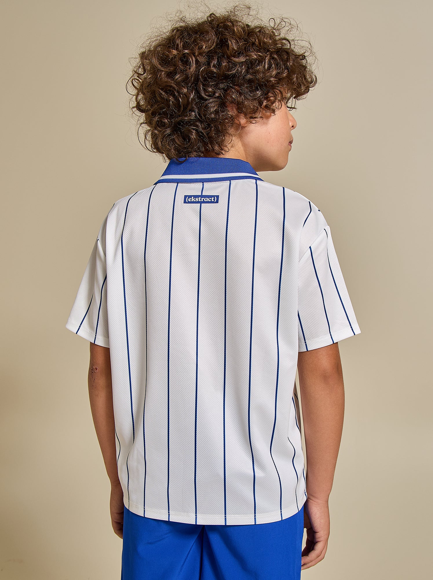 Tee-shirt de foot rayé à manches courtes (Ekstract) - Blanc
