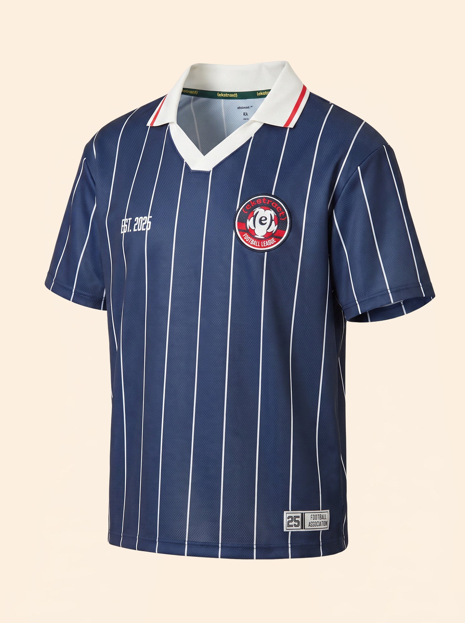Tee-shirt de foot rayé à manches courtes (Ekstract) - Bleu