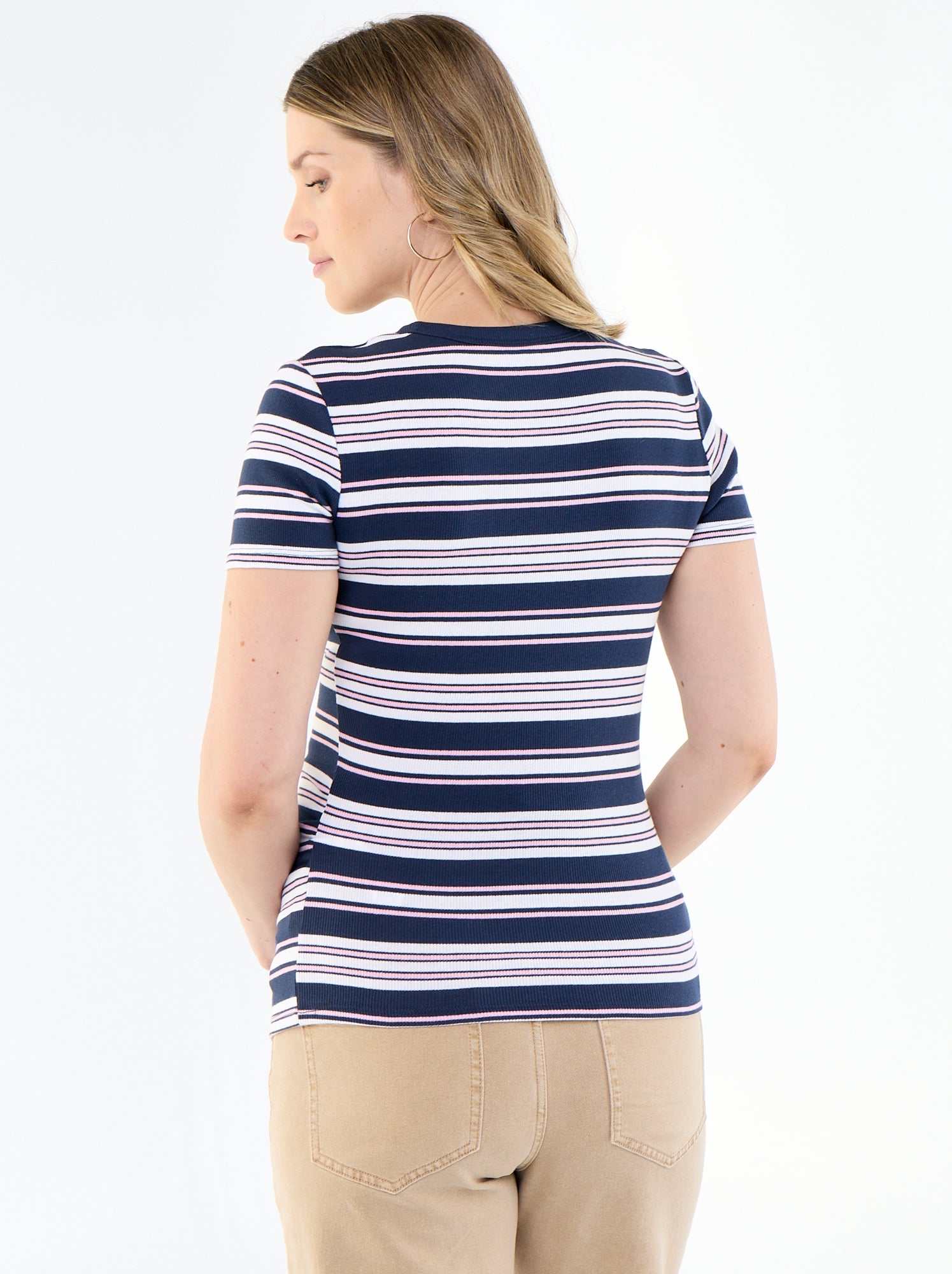 Tee-shirt de maternité côtelé - Bleu