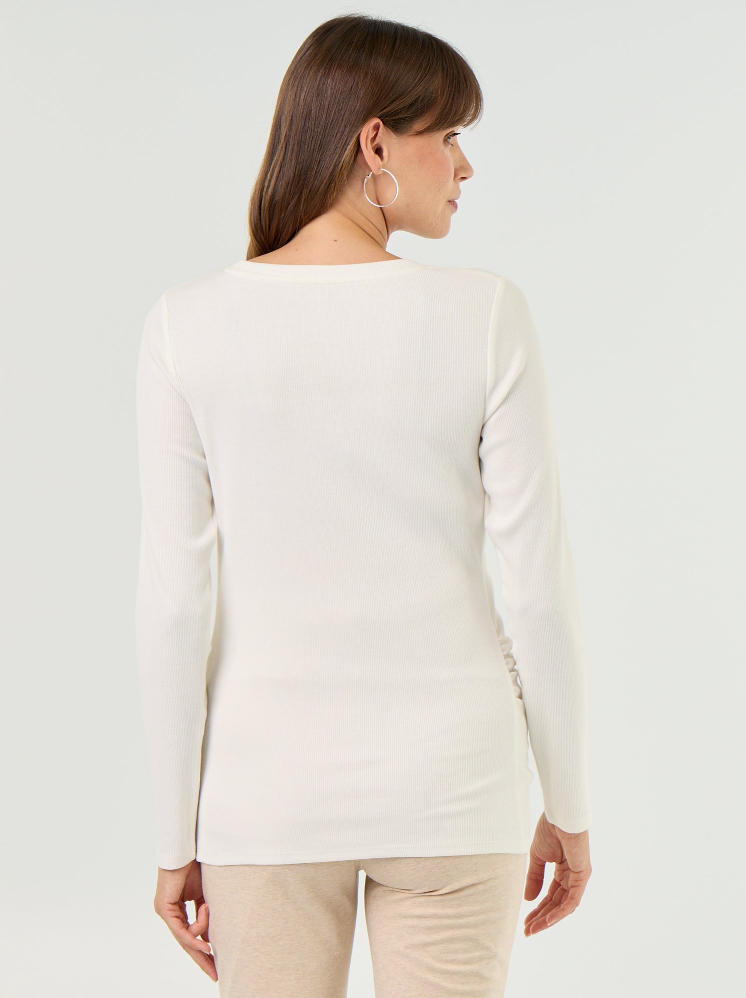 Tee-shirt de maternité en rib - Blanc