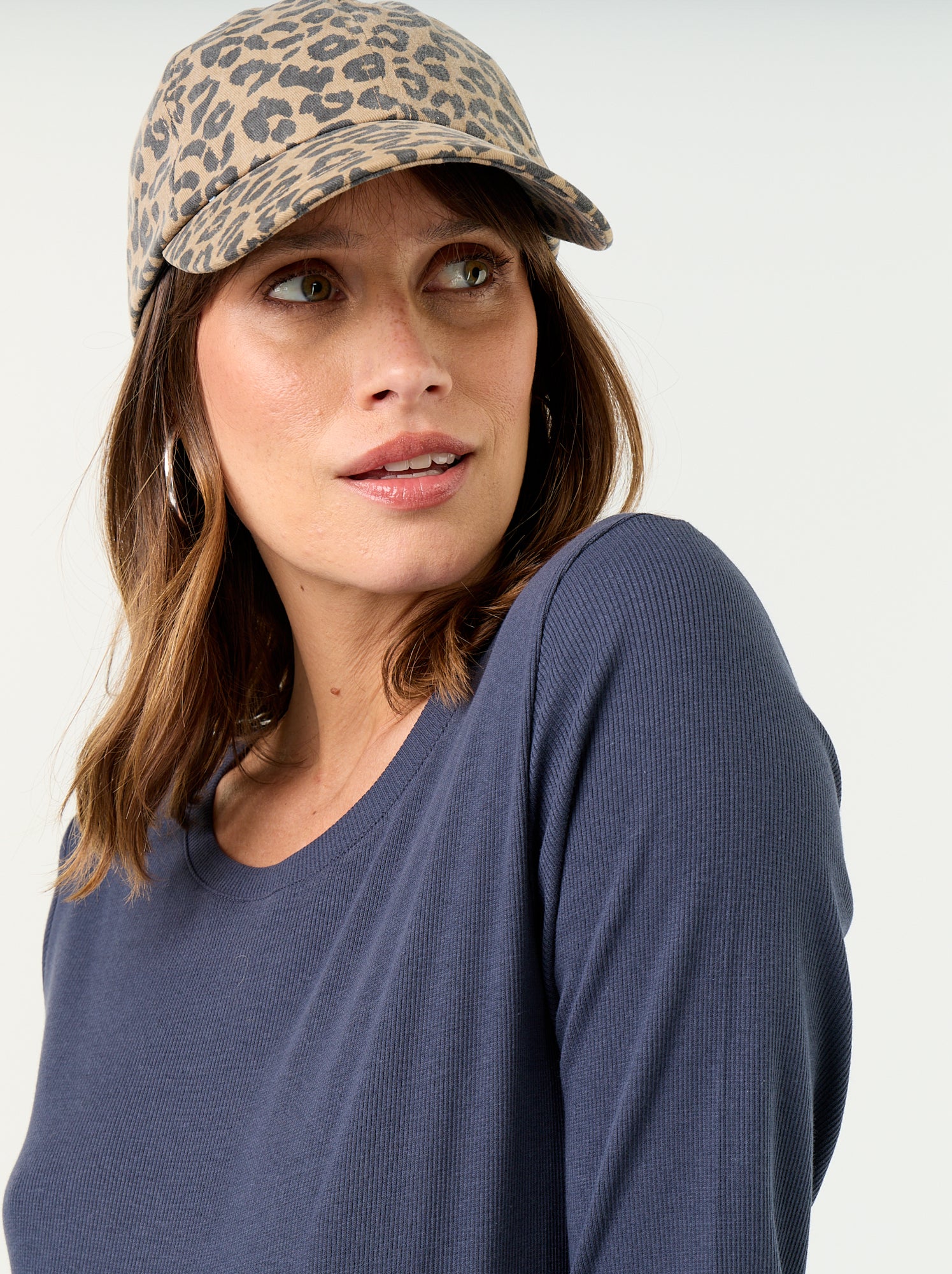 Tee-shirt de maternité en rib - Bleu