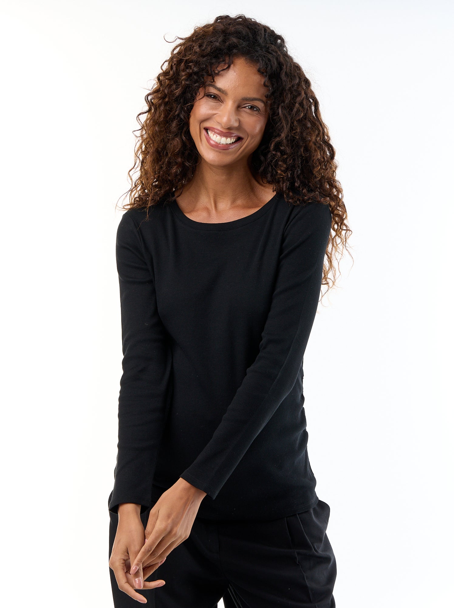 Tee-shirt de maternité en rib - Noir