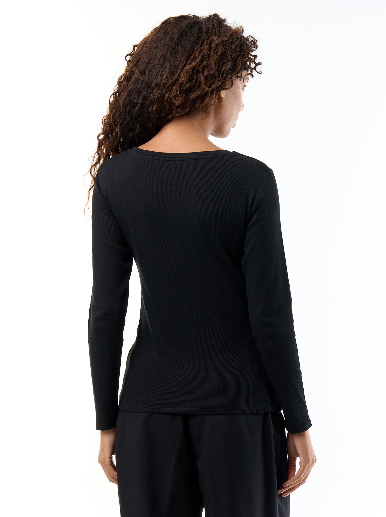 Tee-shirt de maternité en rib - Noir