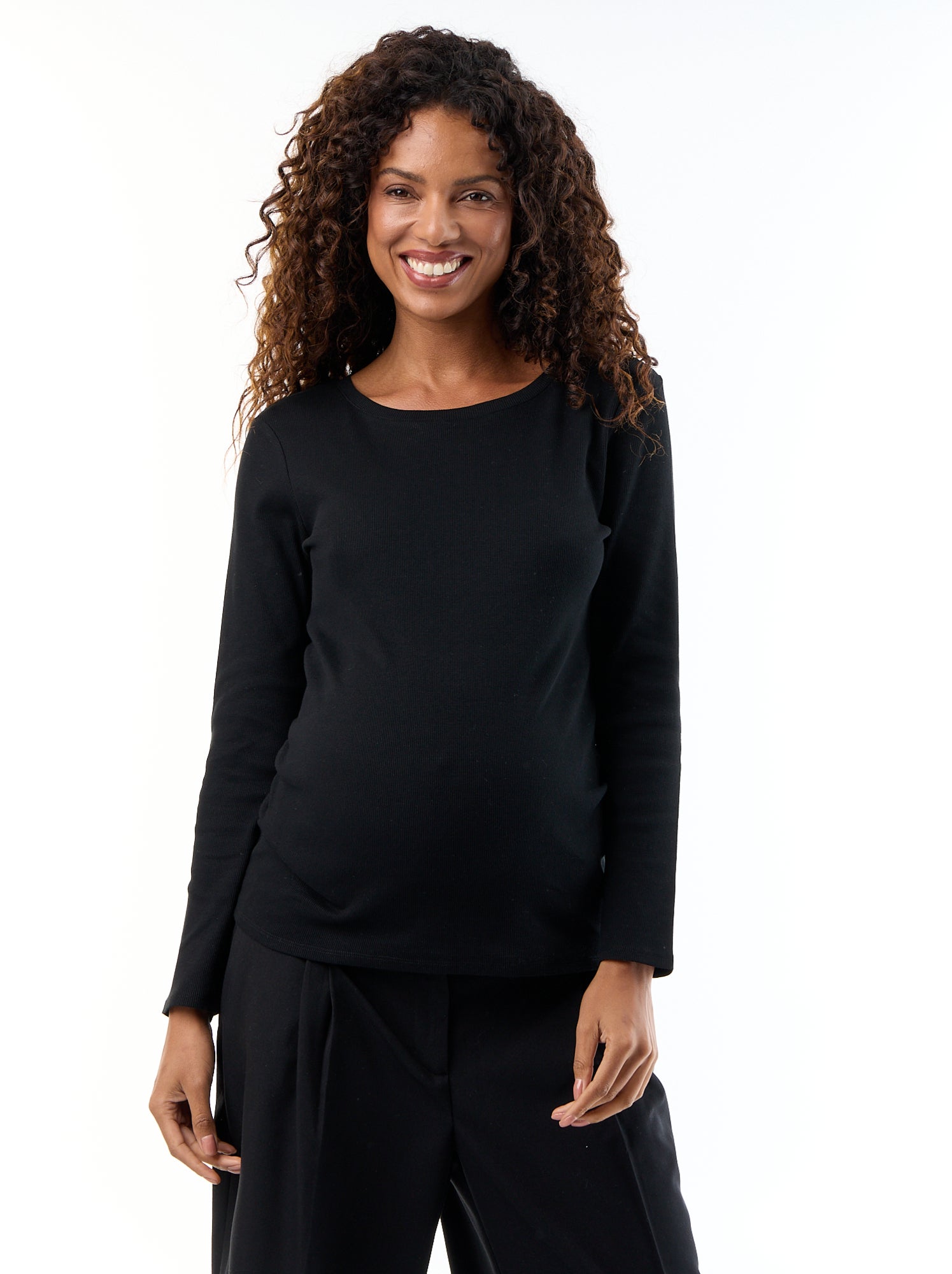 Tee-shirt de maternité en rib - Noir