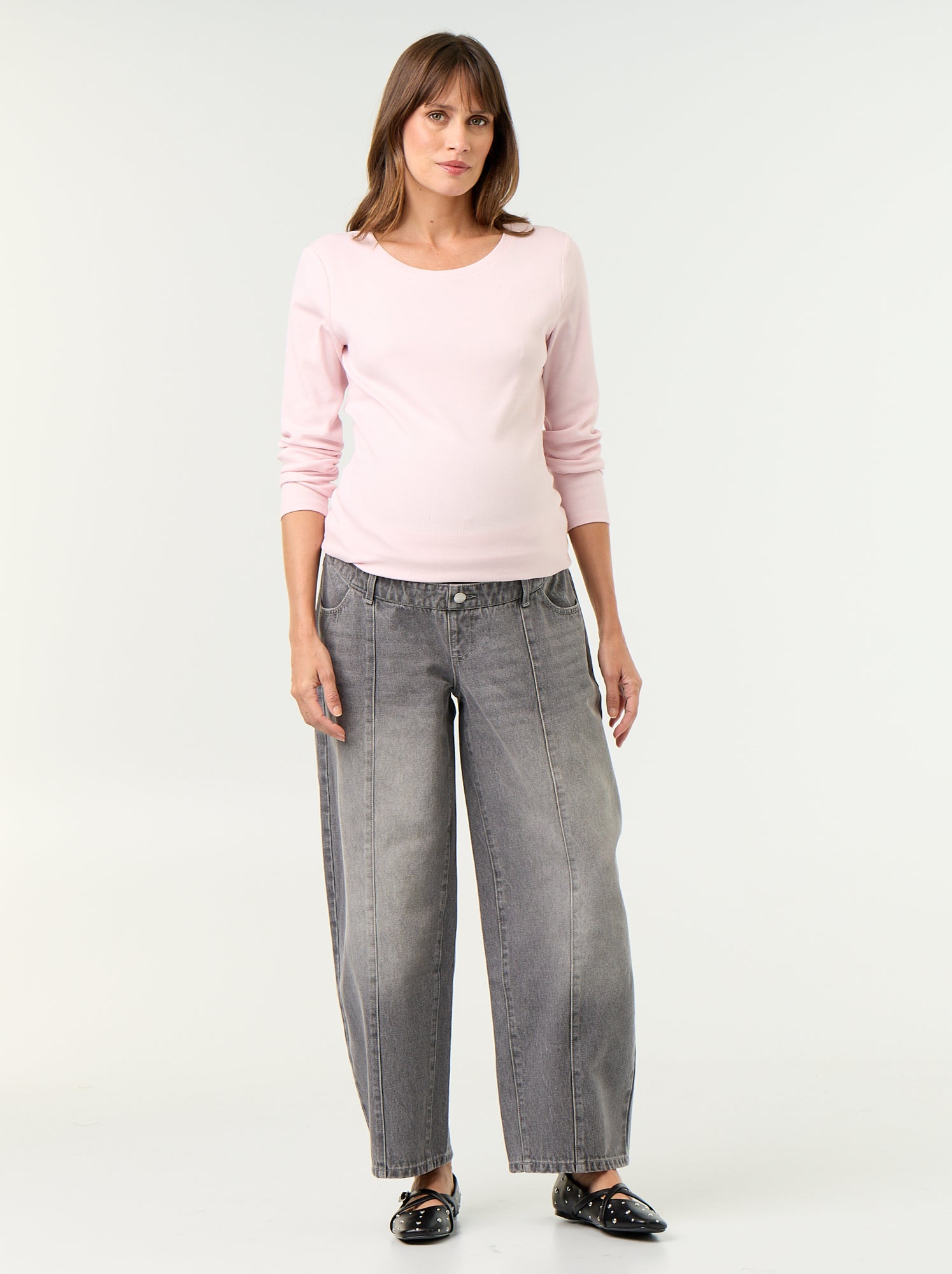 Tee-shirt de maternité en rib - Rose
